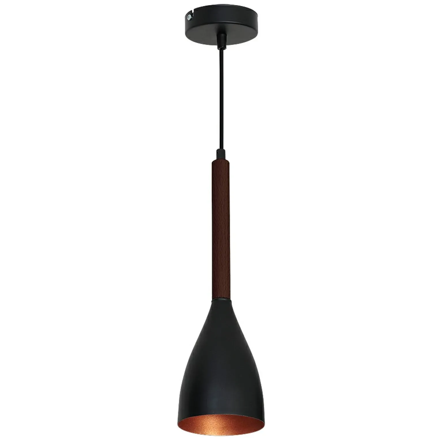 Sale Dekoracyjna lampa wisząca z ciemnym drewnem LX 9159 z serii MUZA Żyrandole Nowoczesne