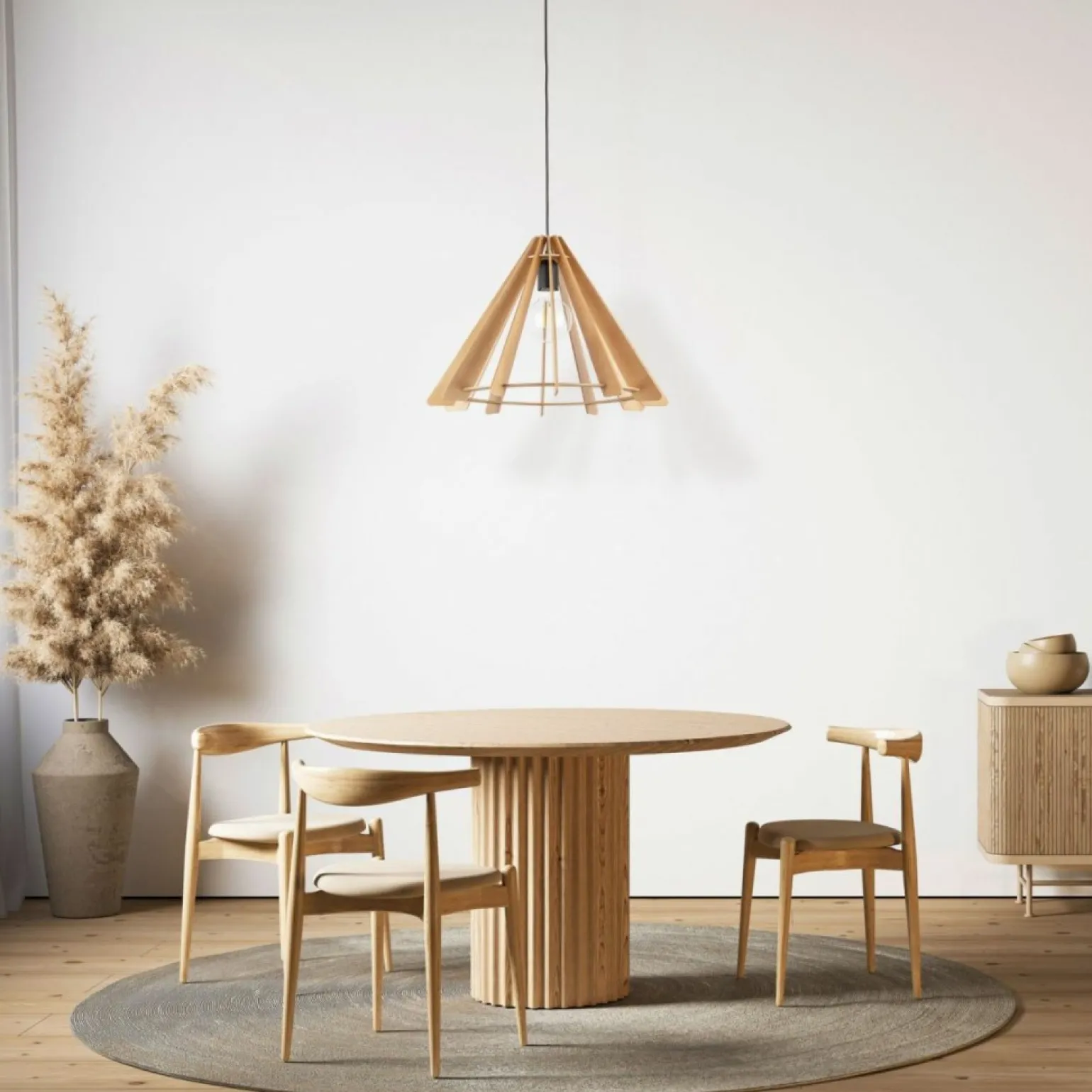 Fashion Dekoracyjna, rustykalna lampa wisząca TK 6586 ERIS WOOD | Kaja Żyrandole Nowoczesne