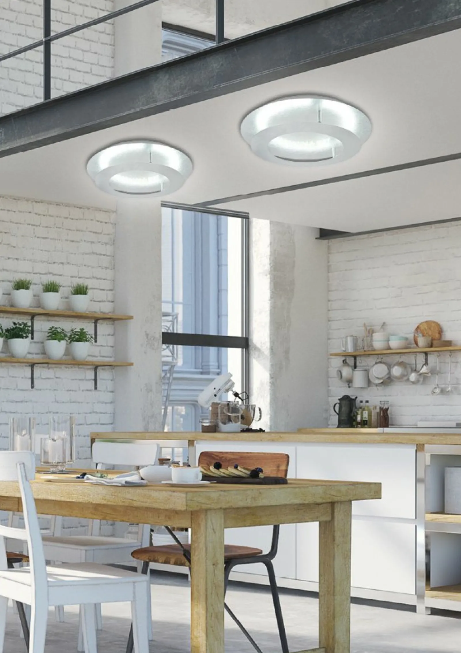 Sklep Kaja Dekoracyjna, srebrna lampa sufitowa LED 98-66206 MERLE | Kaja* Lampy Led | Randole Tradycyjne