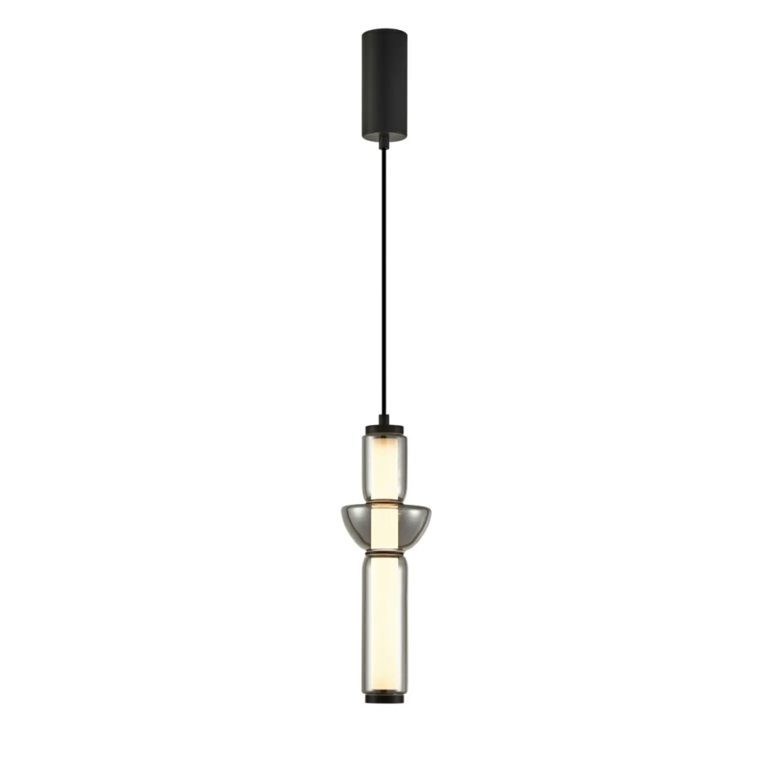 Shop Dekoracyjna, wąska lampa wisząca LED PND-27372-1-19W-BK BRUNI | Kaja Żyrandole Nowoczesne