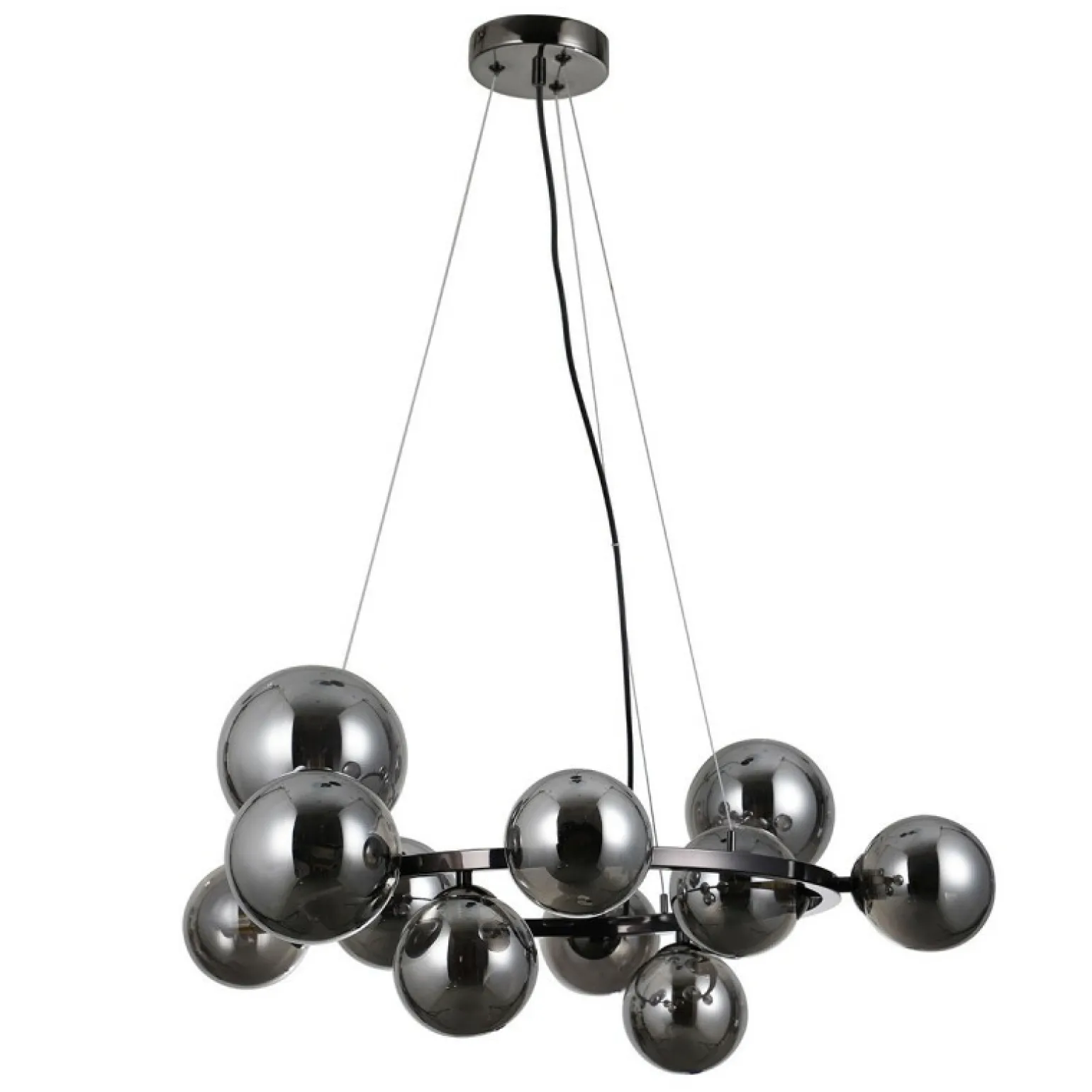 Fashion Dekoracyjny, czarny żyrandol do salonu PND-406007-11A-BCR - CANELLO Żyrandole Nowoczesne