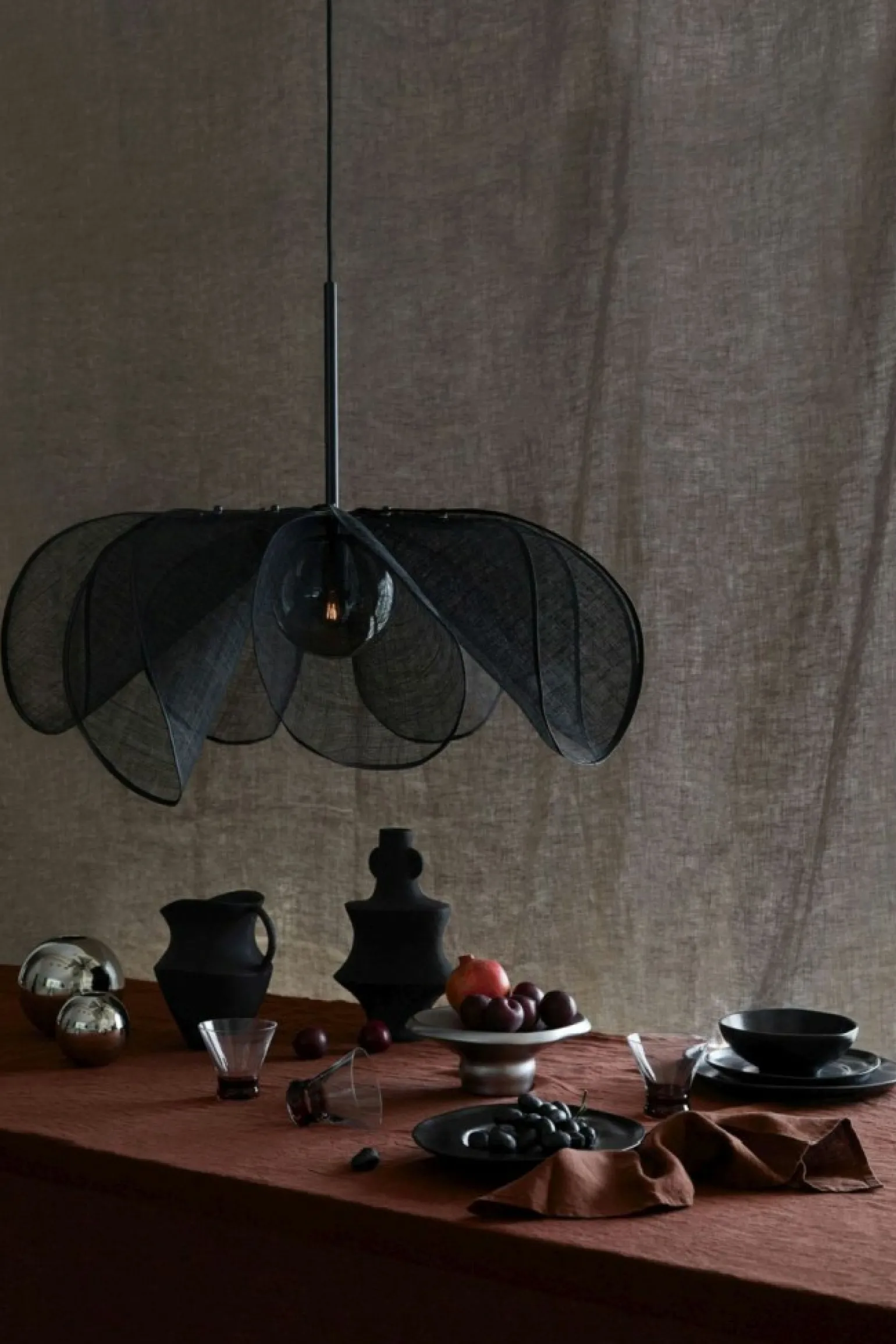 Online Designerska, czarna lampa wisząca - kwiat 108662 STYRKA | Kaja Żyrandole Nowoczesne