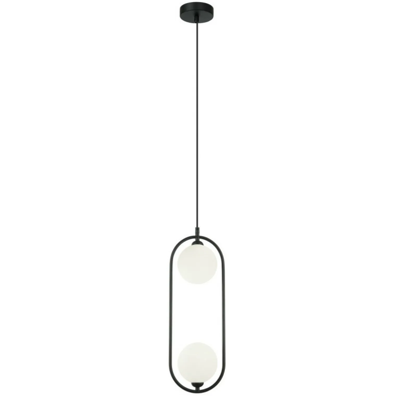 Discount Designerska, czarna lampa wisząca do kuchni PND-3965-2-BK - LUPUS Żyrandole Nowoczesne