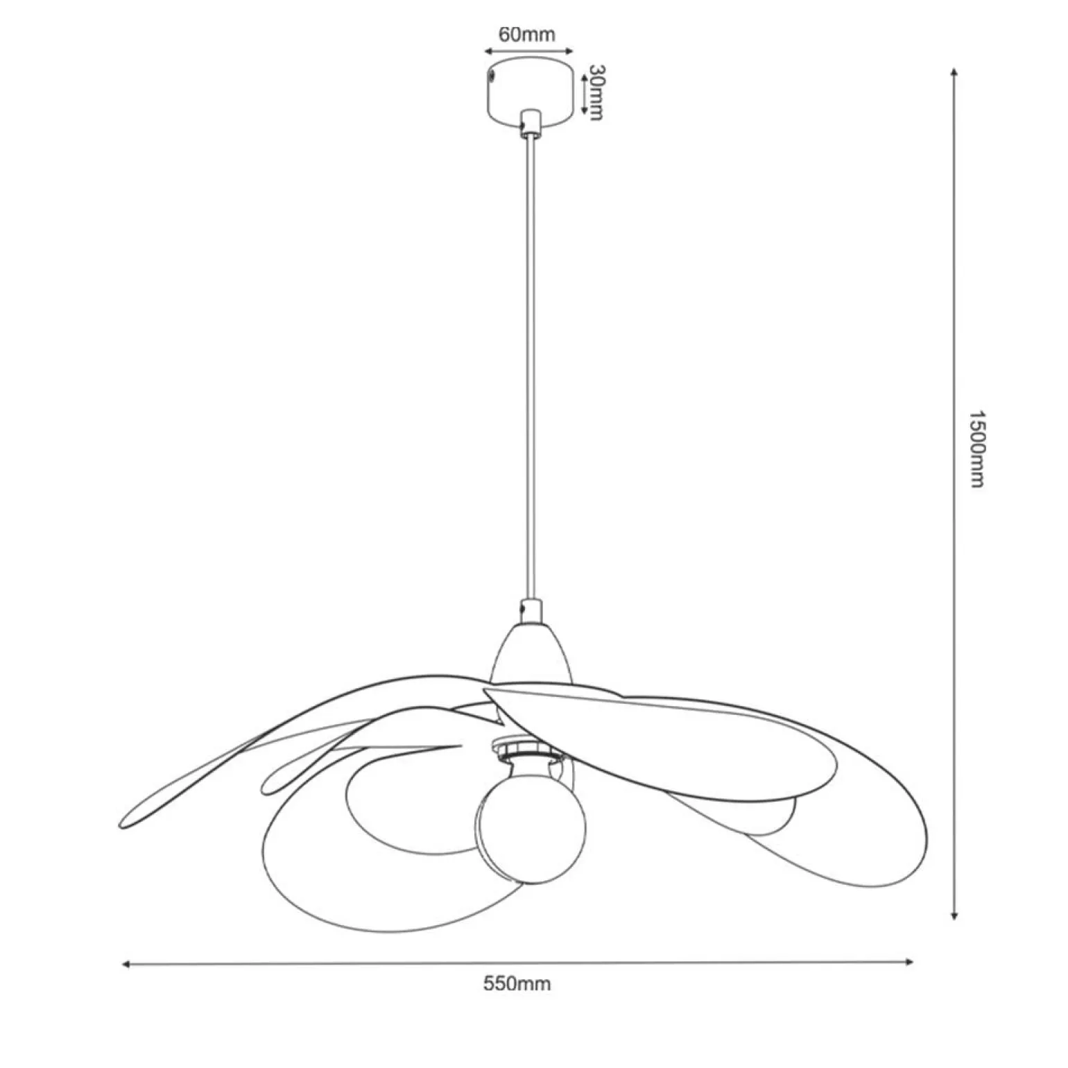 Sale Designerska, czarna lampa wisząca imitująca kwiat ANT 5011 ZONO P Żyrandole Nowoczesne