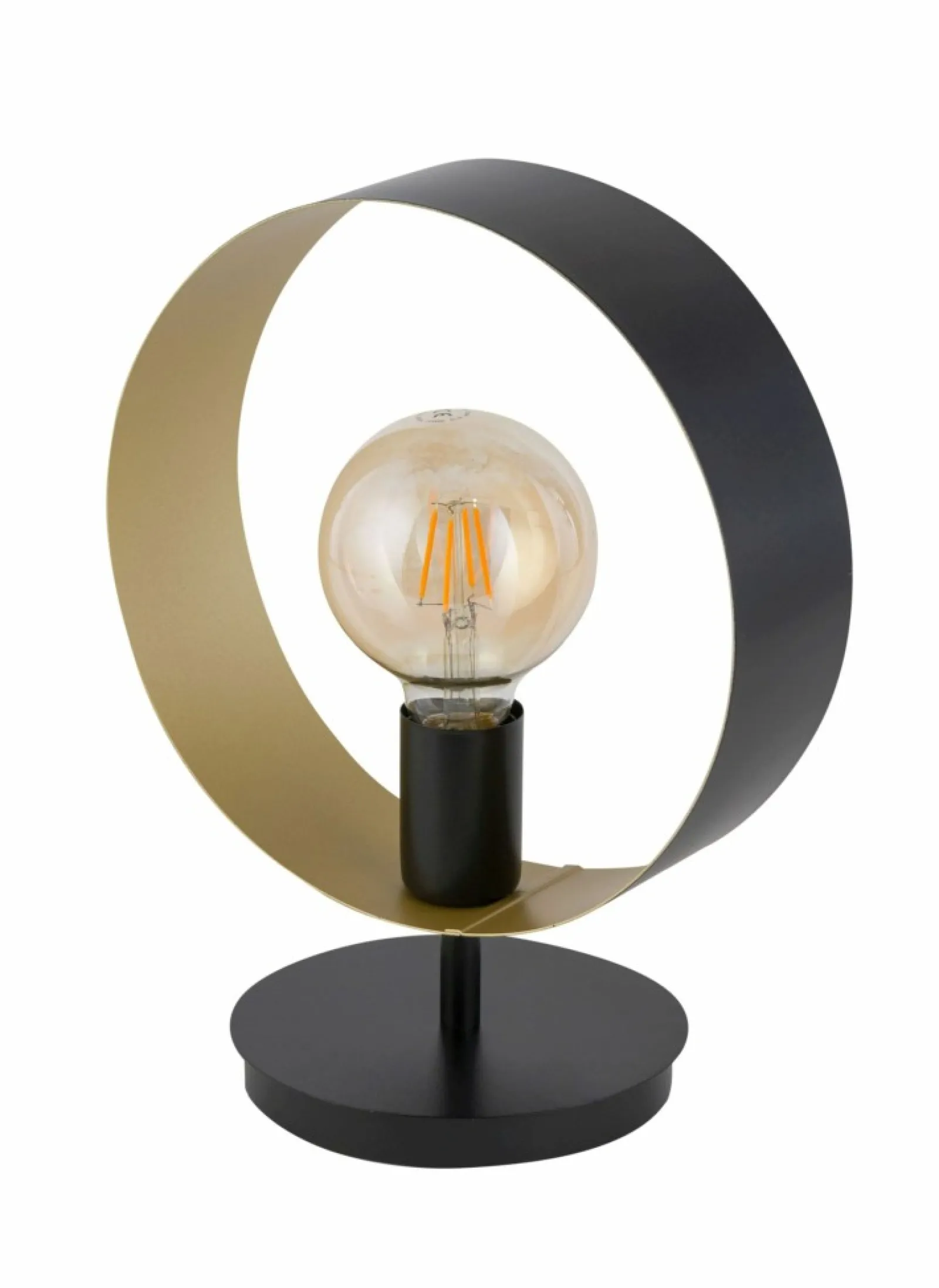 Sklep Kaja Designerska czarno-złota lampka stołowa obręcz SIG 50278 z serii HAPPY* Nowoczesne Lampki Stołowe