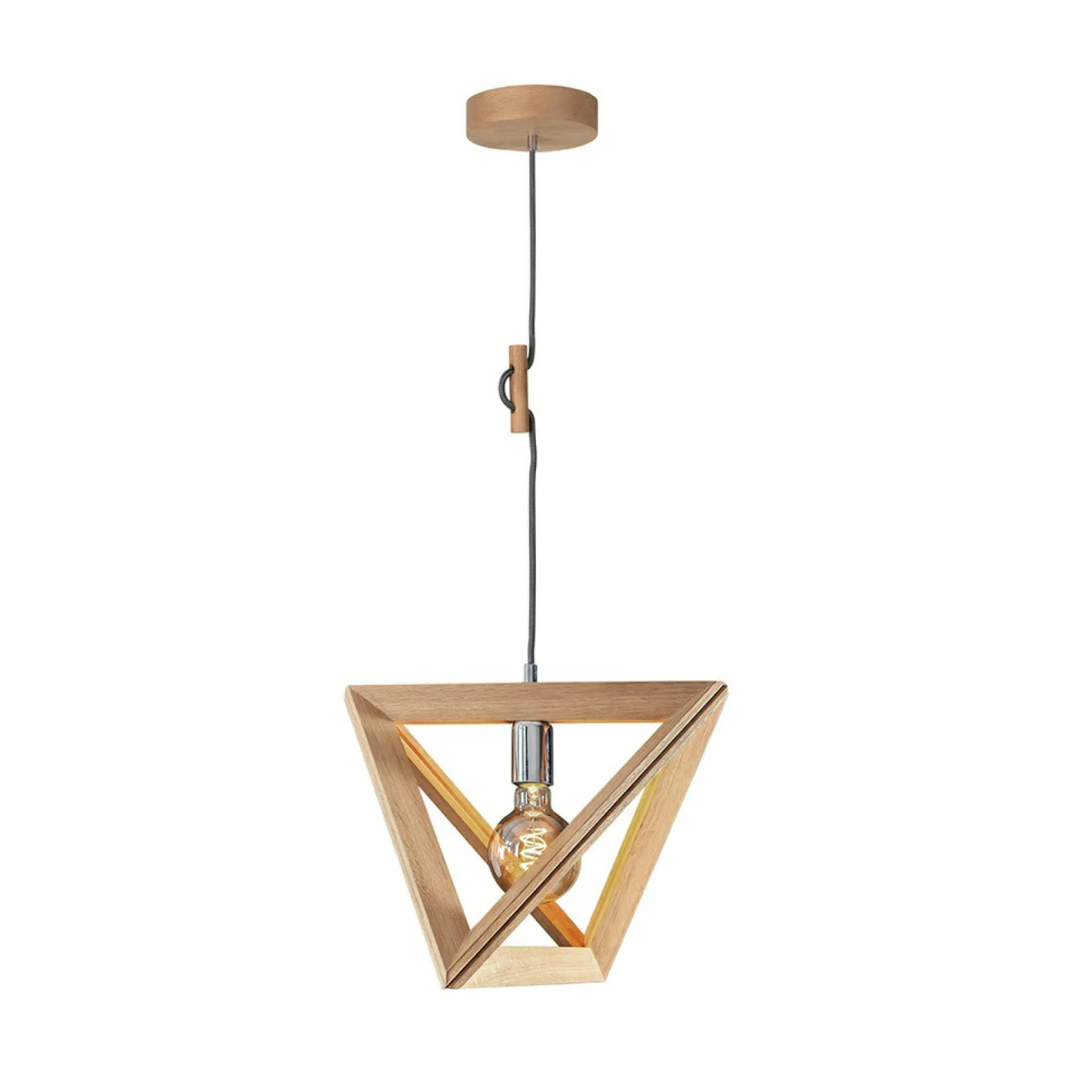 Store Designerska, drewniana lampa wisząca 1271174 TRIGONON | Kaja Żyrandole Nowoczesne