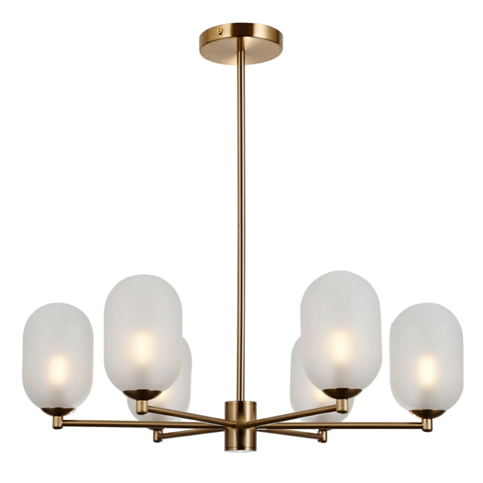 Discount Designerska, elegancka lampa wisząca PND-4215-6A-HBR-SAT PERANO Żyrandole Nowoczesne