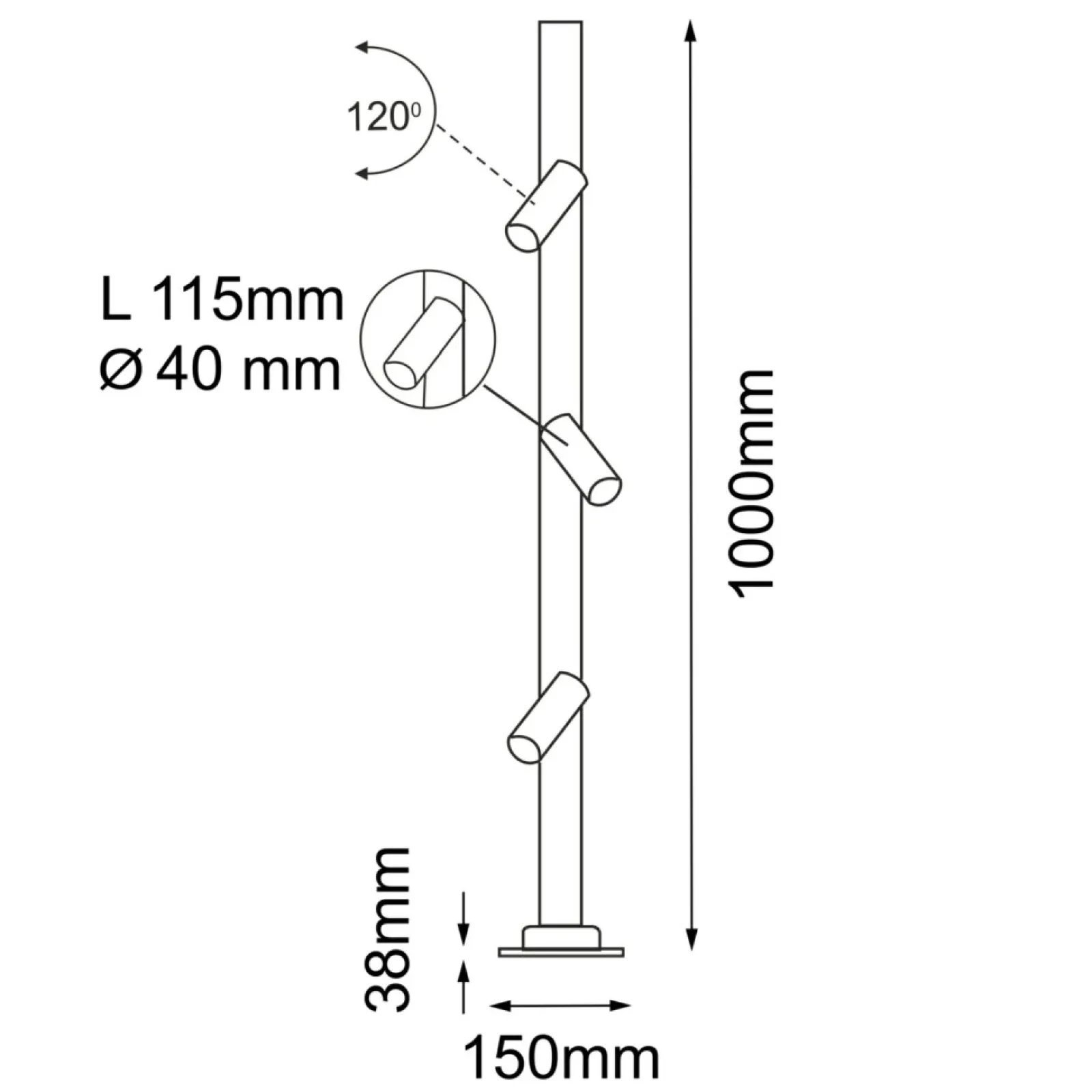 Sklep Kaja Designerska lampa ogrodowa z tubami 100cm ANT 9911 GOSEN | Kaja* Lampy Ogrodowe Stojące
