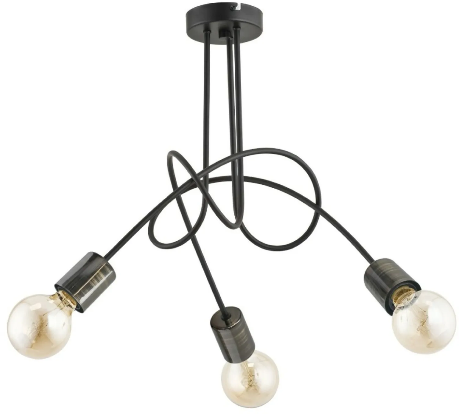 Hot Designerska lampa sufitowa na 3 odkryte żarówki AL 26043 | Kaja Żyrandole Nowoczesne