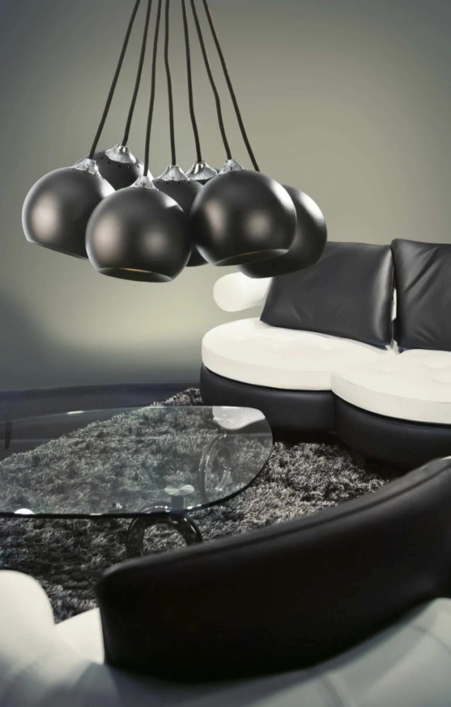 Best Sale Designerska lampa wisząca czarne kule AZ0635 GULIA BLACK | Kaja Żyrandole Nowoczesne