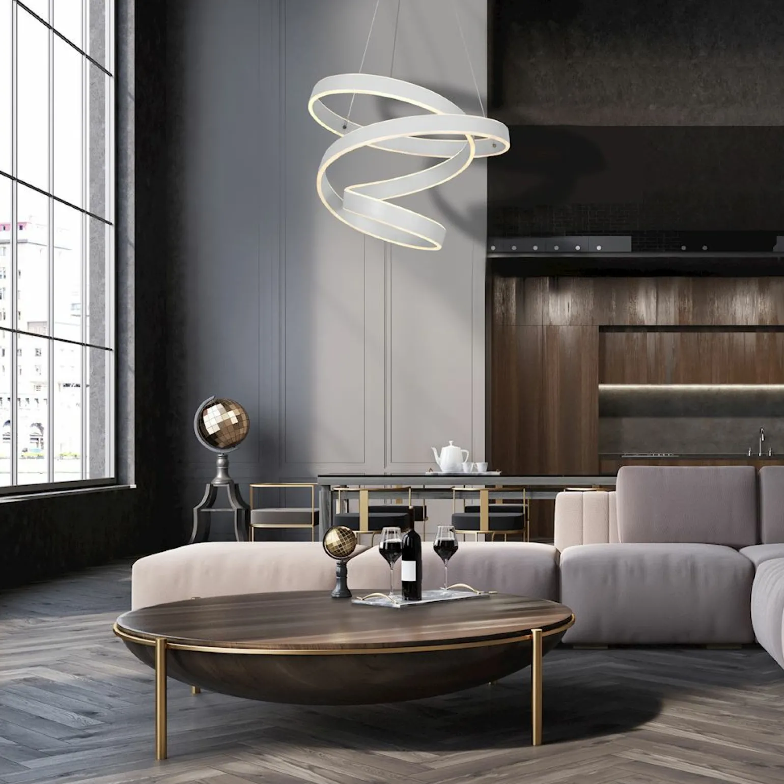 Outlet Designerska lampa wisząca zawijas ML5492 ANDROMEDA | Kaja Oświetlenie Żyrandole Nowoczesne