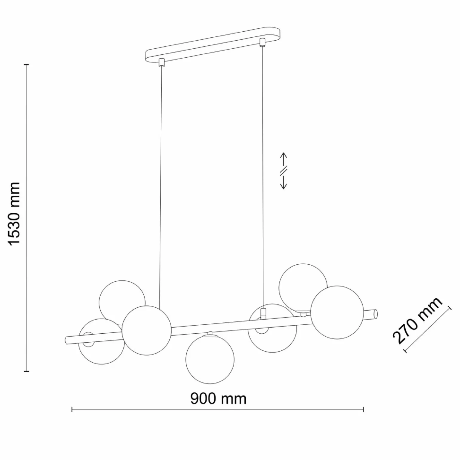 New Designerska lampa z dymionymi kloszami TK 5666 z serii ESTERA | Kaja Żyrandole Nowoczesne