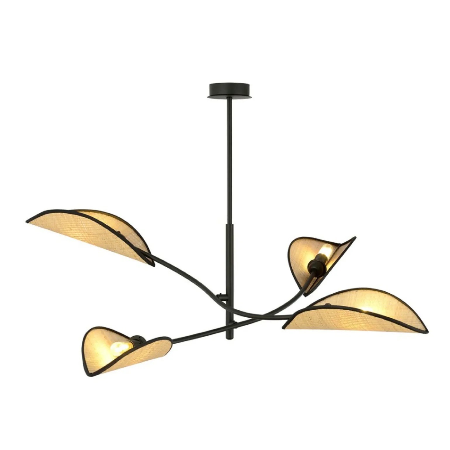 New Designerska lampa z rattanowymi abażurami 1108/4 LOTUS | Kaja Żyrandole Nowoczesne