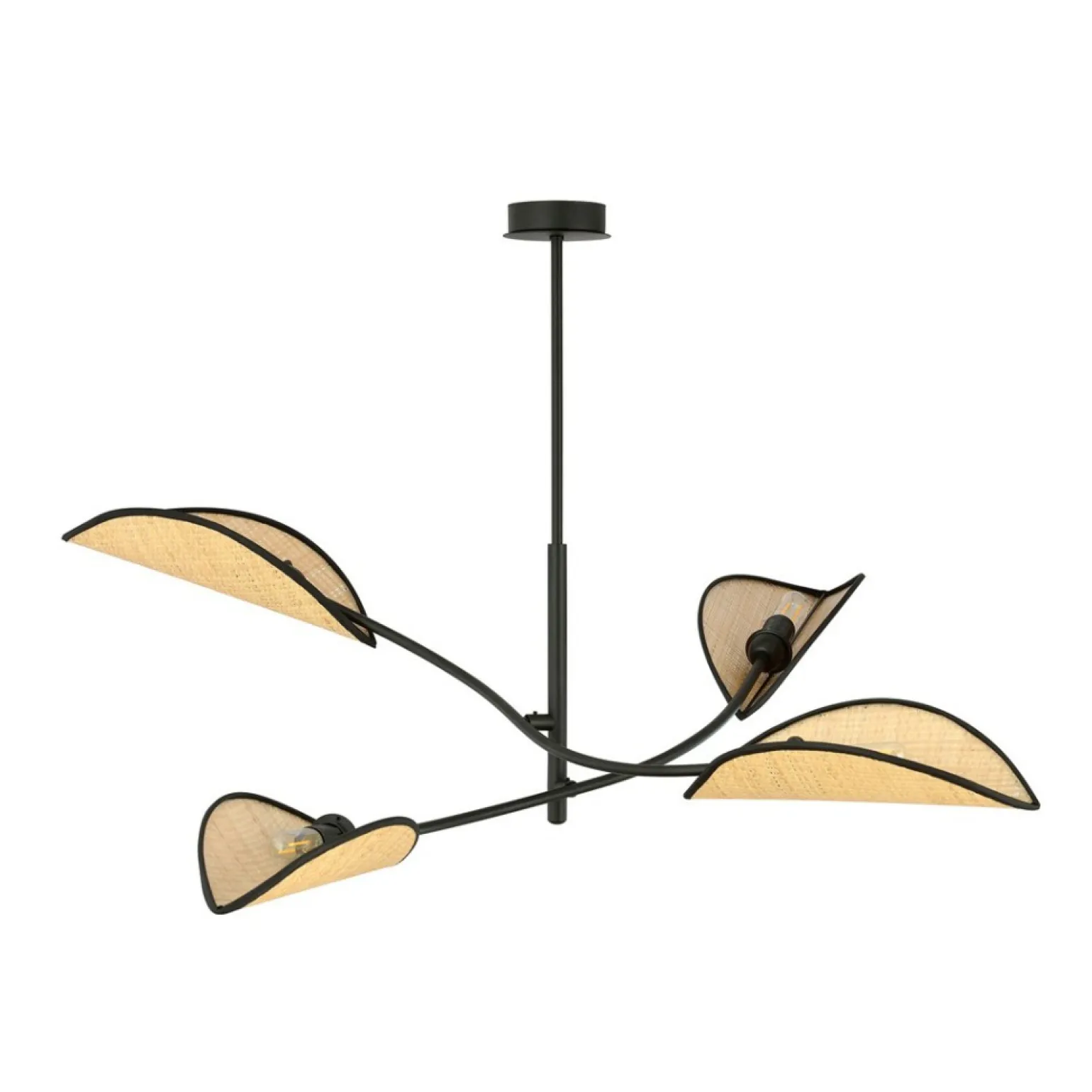 New Designerska lampa z rattanowymi abażurami 1108/4 LOTUS | Kaja Żyrandole Nowoczesne