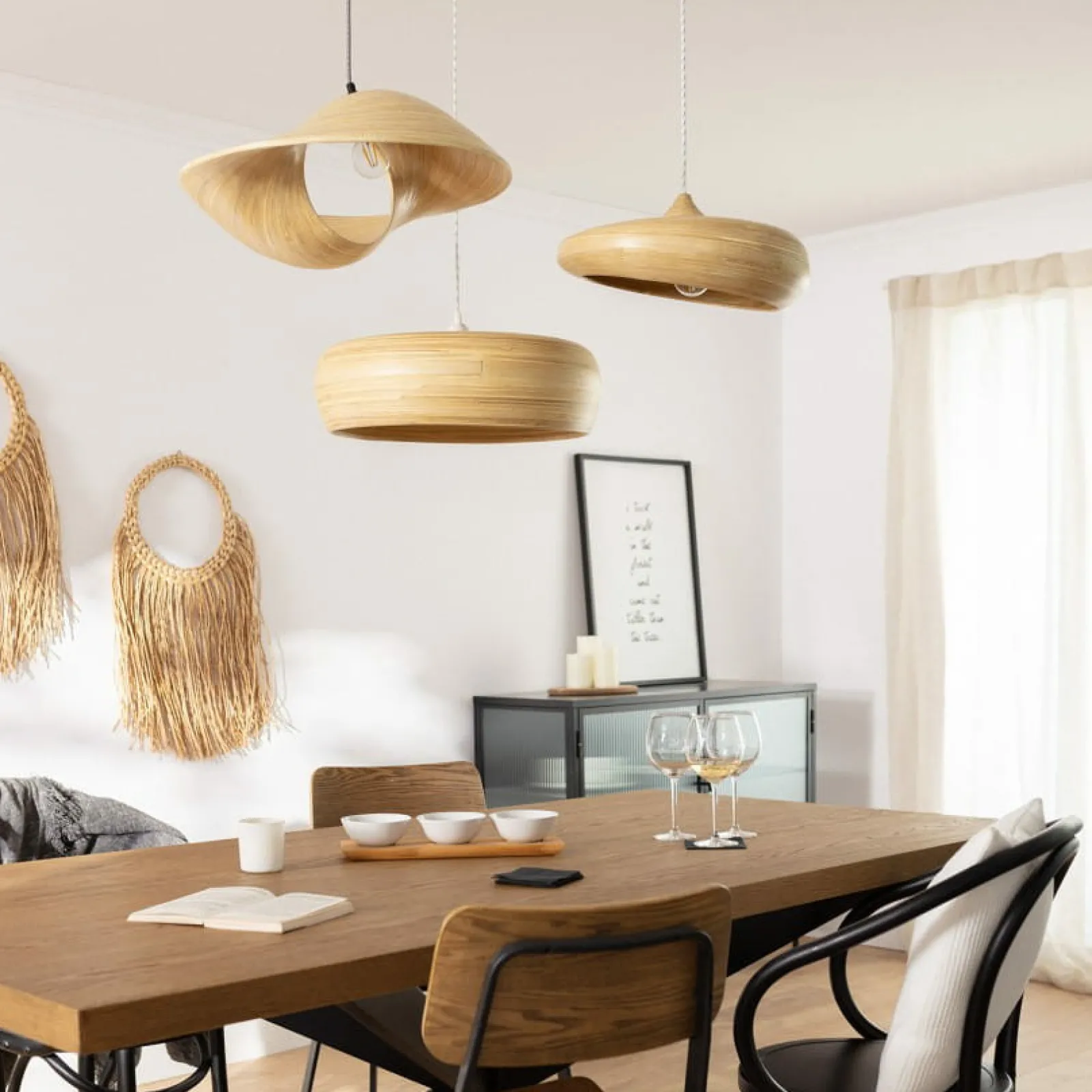 Sklep Kaja Designerska, nieregularna lampa wisząca ABR-NLW27-BH-E27 BOHO | Kaja* Żyrandole Z Abażurem