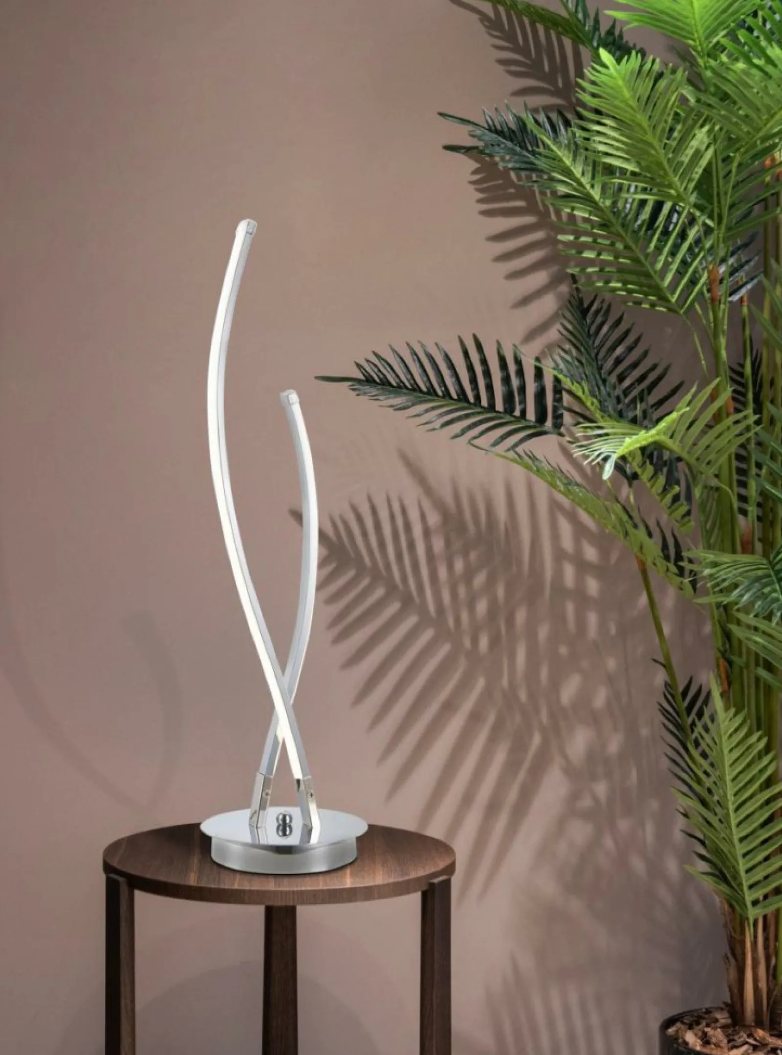 Sklep Kaja Designerska, srebrna lampka do salonu K-8078 JUSTIN | Kaja Oświetlenie* Nowoczesne Lampki Stołowe | Lampy Led
