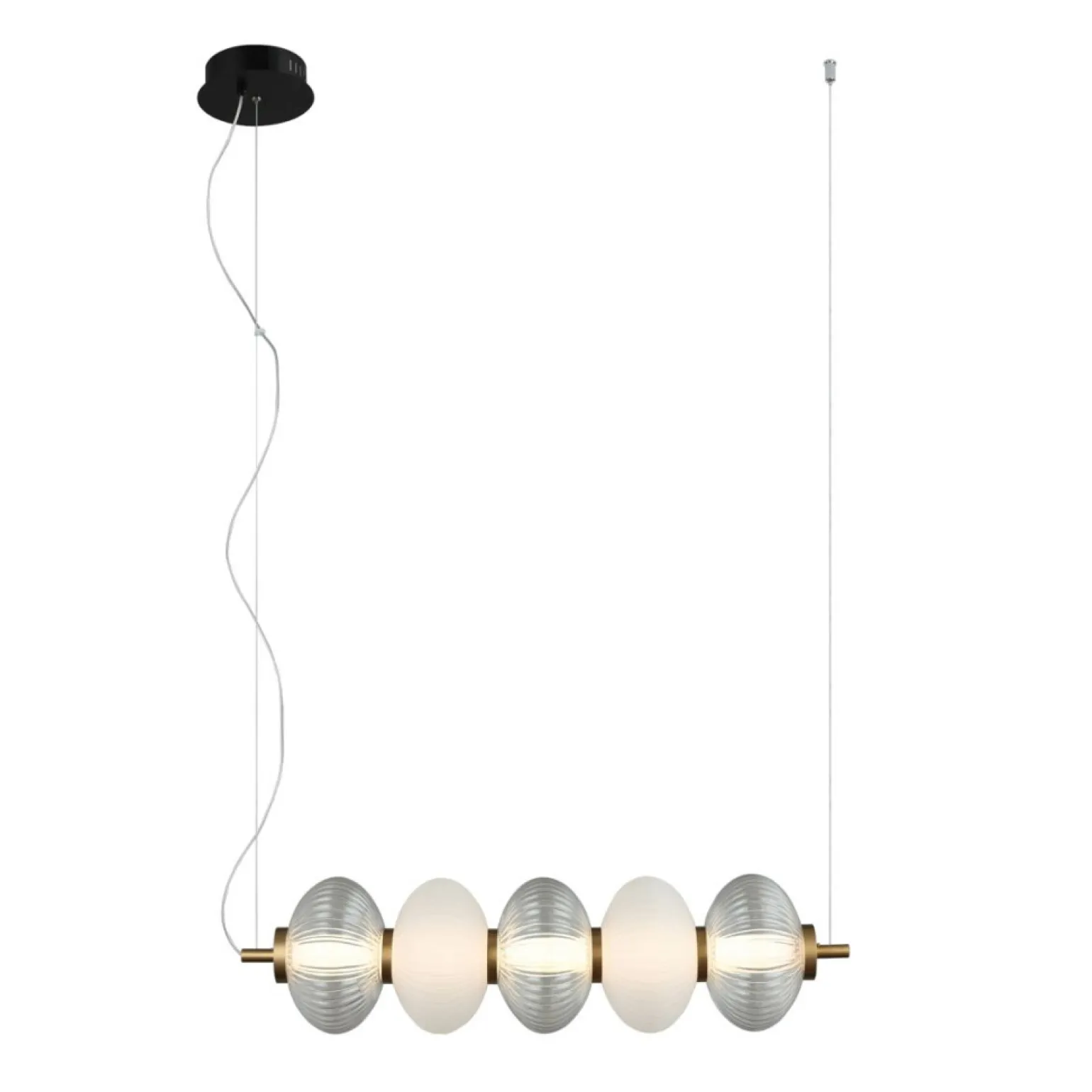Flash Sale Designerska, szeroka lampa wisząca LED PND-84938-4-BK TESTA | Kaja Żyrandole Nowoczesne