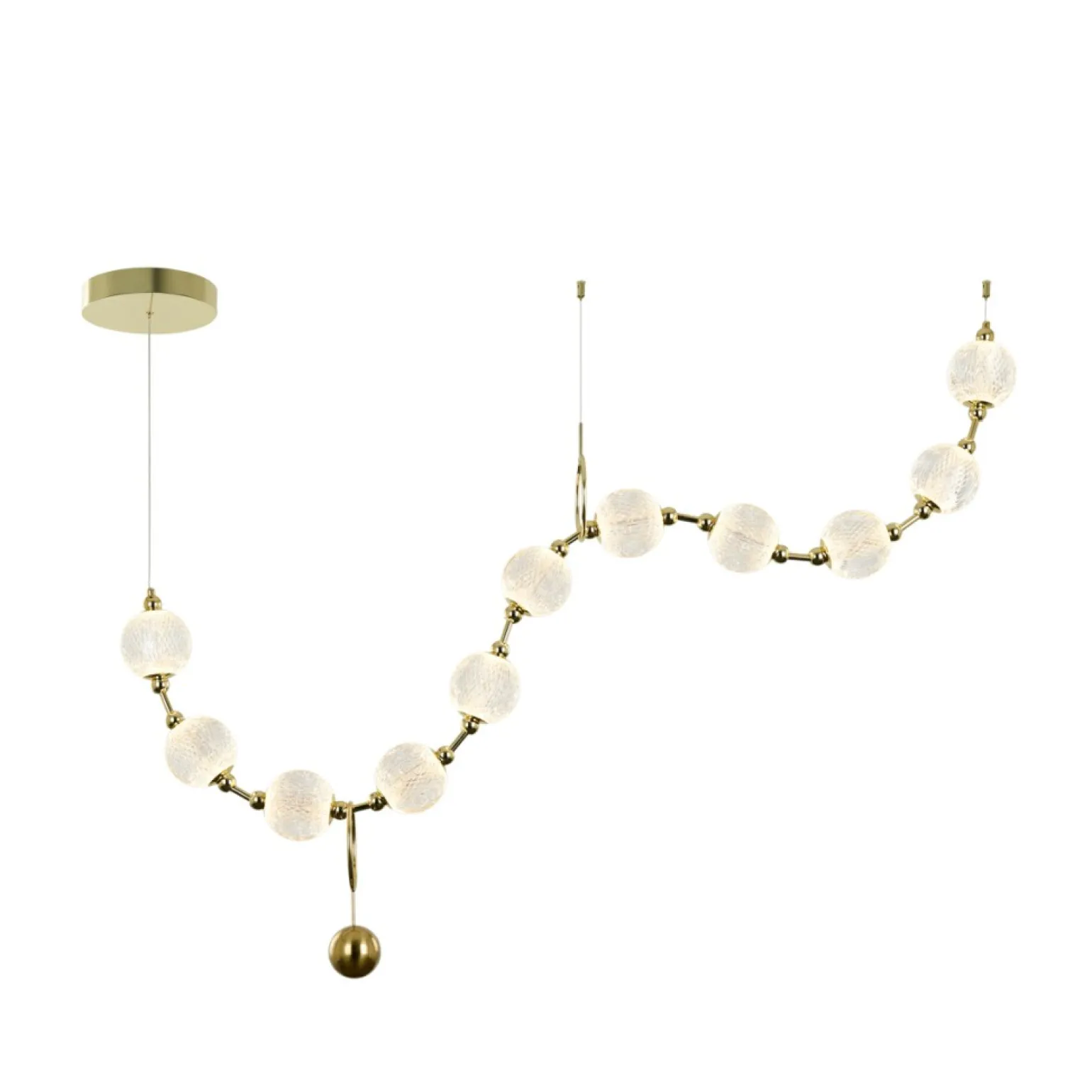 Clearance Designerska, złota lampa do salonu PND-93829-44W-3K-GD MORANO | Kaja Żyrandole Nowoczesne