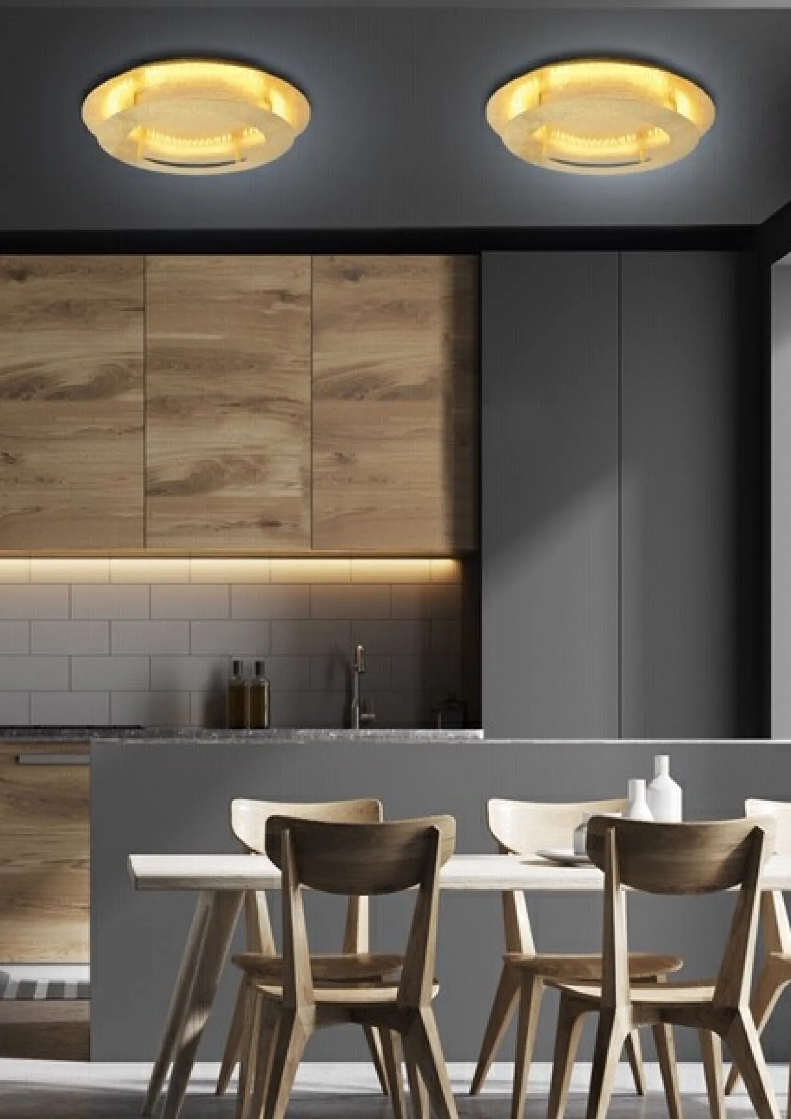 Sklep Kaja Designerska, złota lampa sufitowa LED 98-66213 MERLE | Kaja* Lampy Led | Randole Tradycyjne