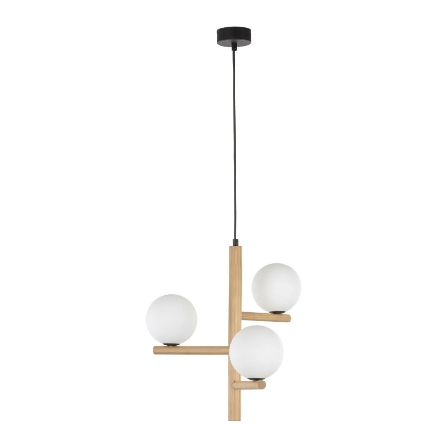 Outlet Drewniana lampa wisząca z okrągłymi kloszami TK 6799 serii ESTERA WOOD Żyrandole Nowoczesne