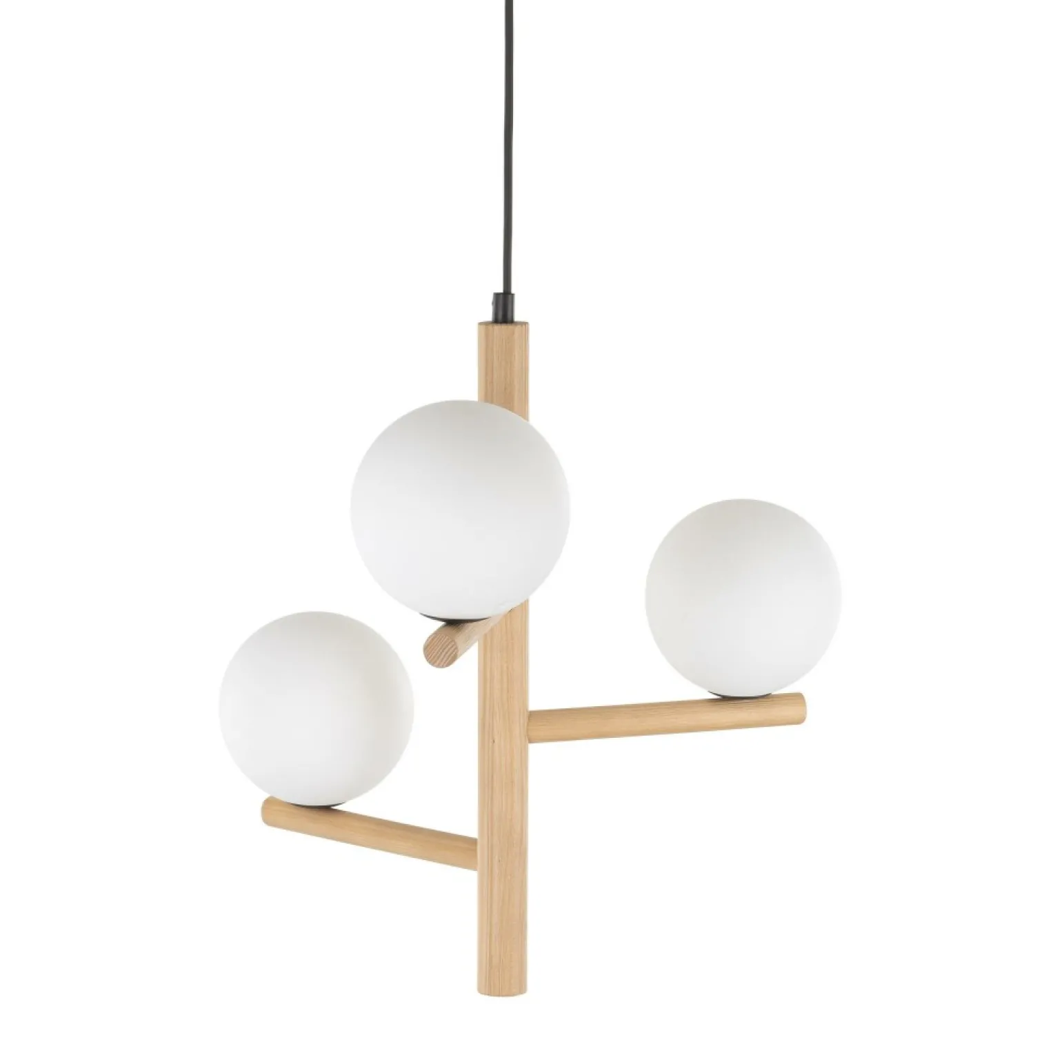 Outlet Drewniana lampa wisząca z okrągłymi kloszami TK 6799 serii ESTERA WOOD Żyrandole Nowoczesne