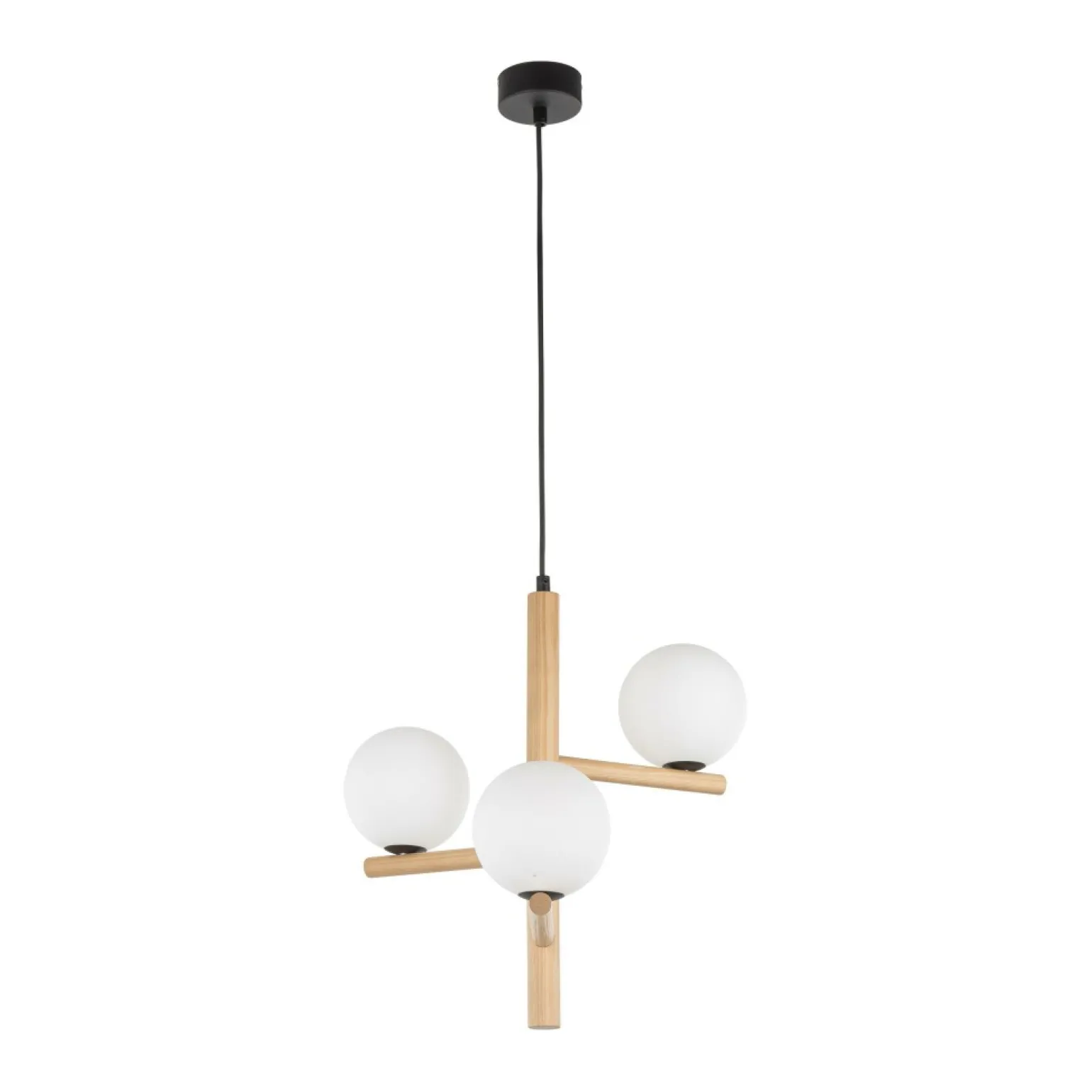 Outlet Drewniana lampa wisząca z okrągłymi kloszami TK 6799 serii ESTERA WOOD Żyrandole Nowoczesne