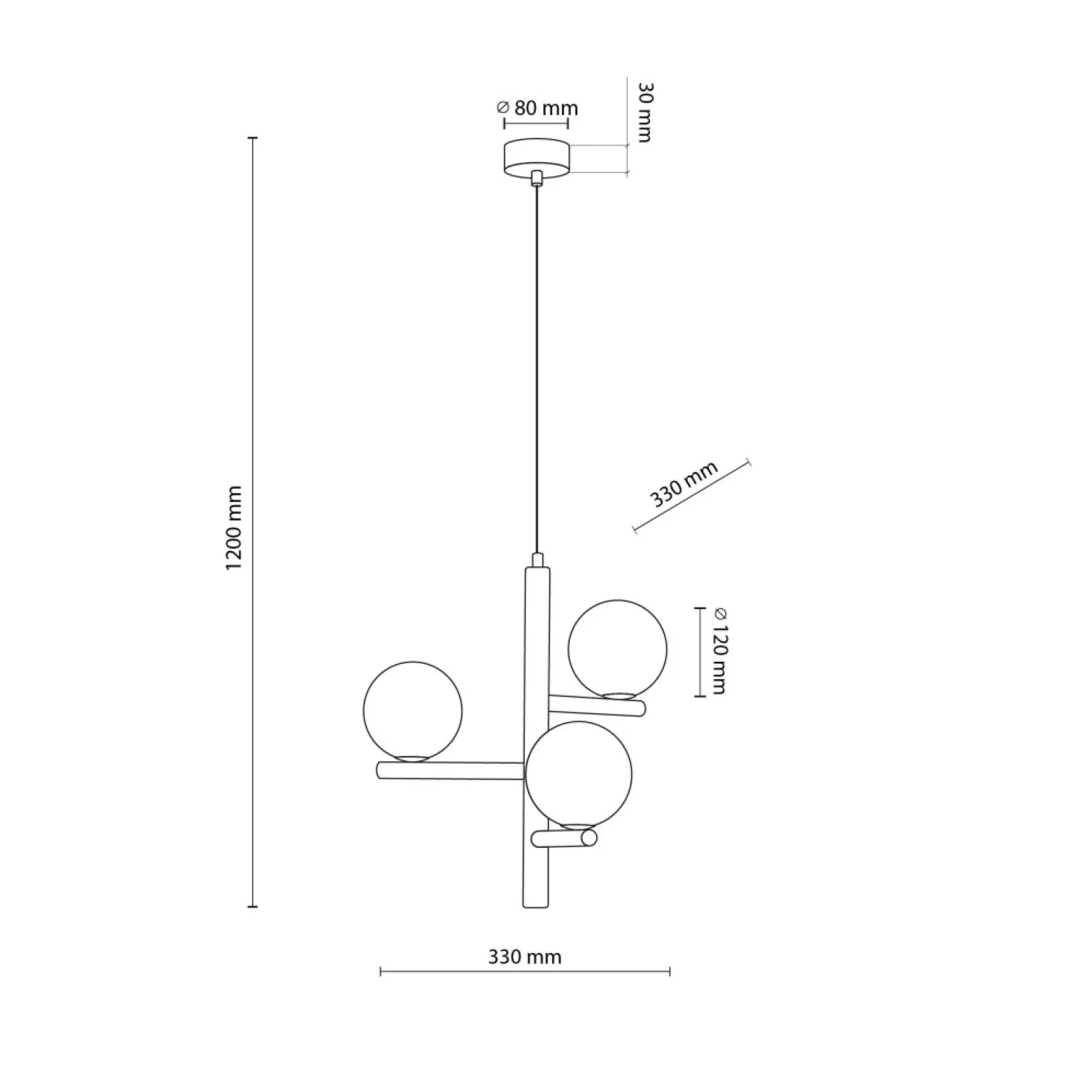 Outlet Drewniana lampa wisząca z okrągłymi kloszami TK 6799 serii ESTERA WOOD Żyrandole Nowoczesne
