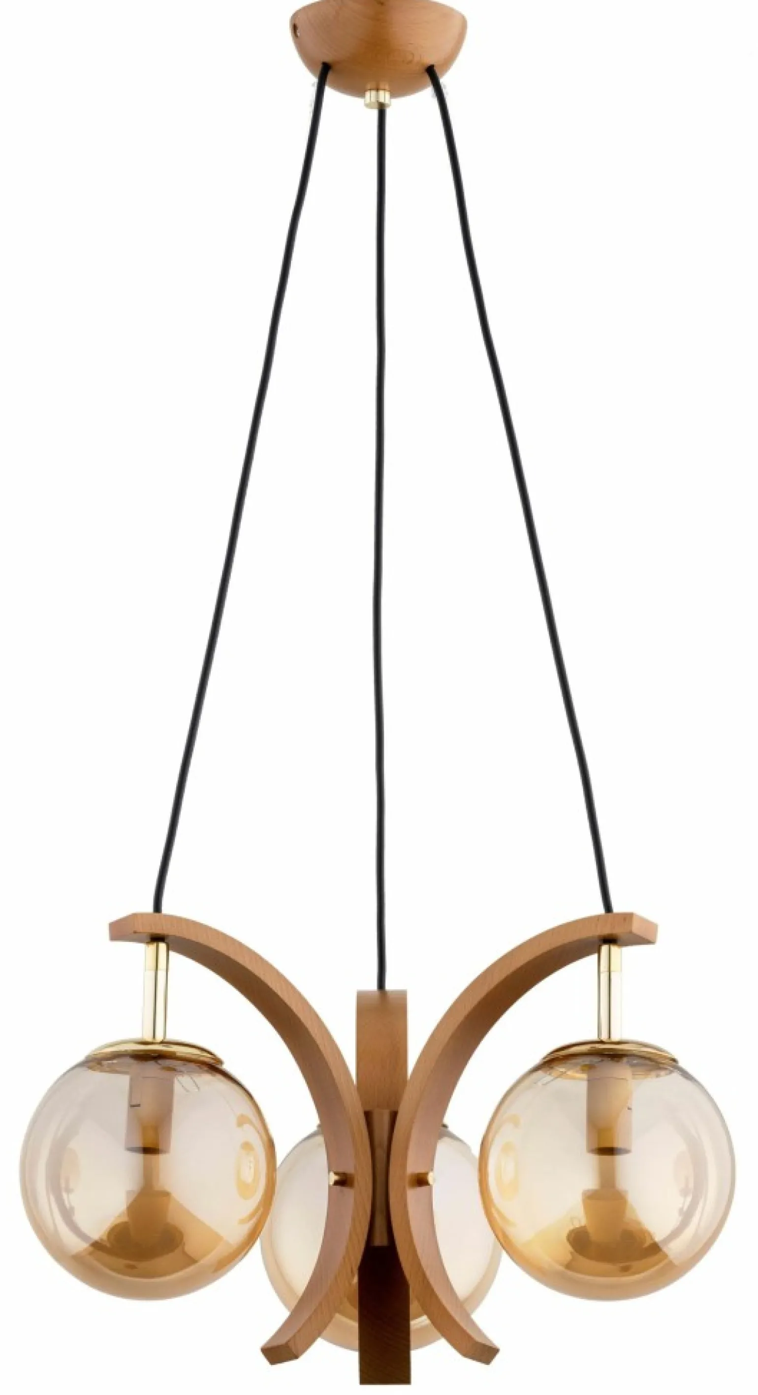 Cheap Drewniana lampa wisząca z ozdobnymi kloszami AL 62325 INSO | Kaja Żyrandole Nowoczesne