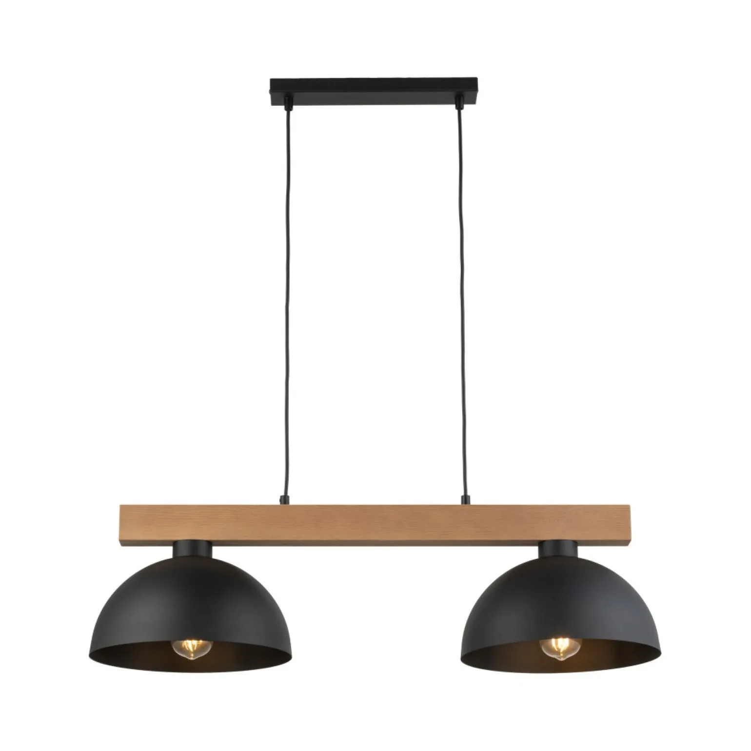 Flash Sale Drewniana listwa wisząca z czarnymi kloszami TK 4711 z serii OSLO Żyrandole Nowoczesne