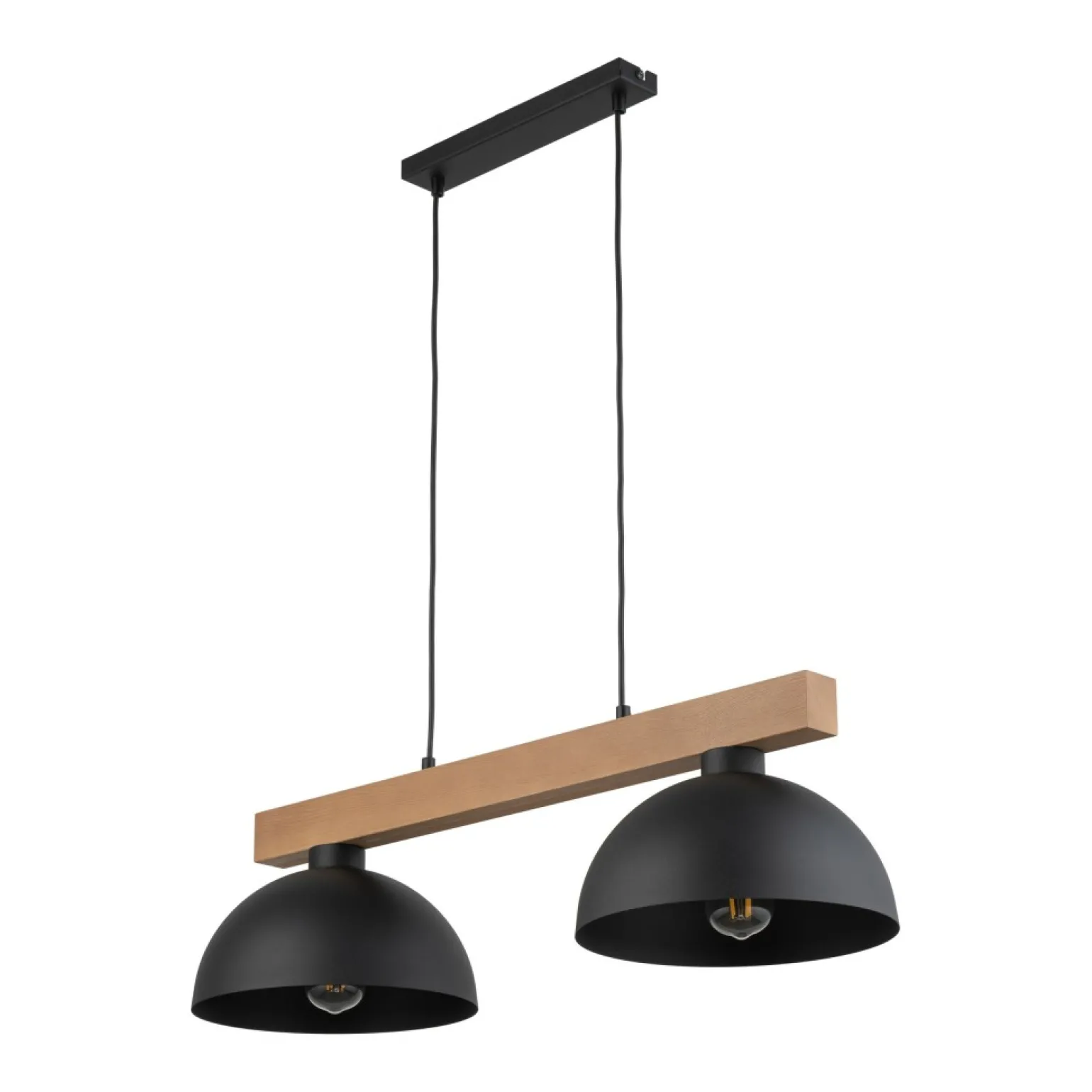 Flash Sale Drewniana listwa wisząca z czarnymi kloszami TK 4711 z serii OSLO Żyrandole Nowoczesne