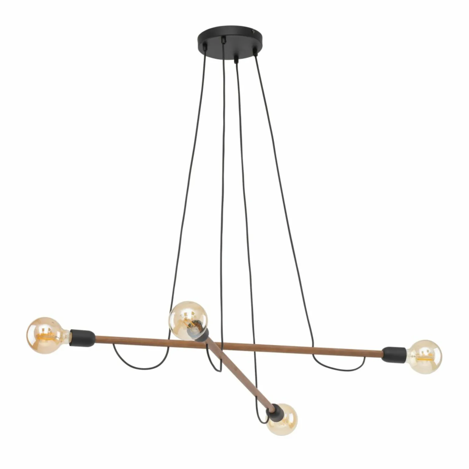 Shop Drewniana, prosta lampa wisząca do salonu boho TK 4949 HELIX WOOD Żyrandole Nowoczesne
