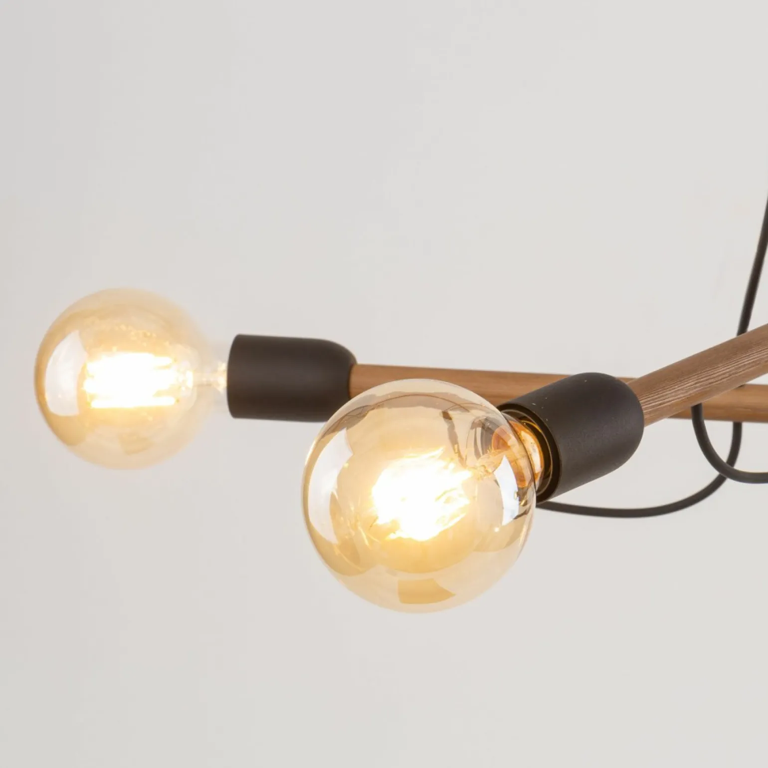 Shop Drewniana, prosta lampa wisząca do salonu boho TK 4949 HELIX WOOD Żyrandole Nowoczesne
