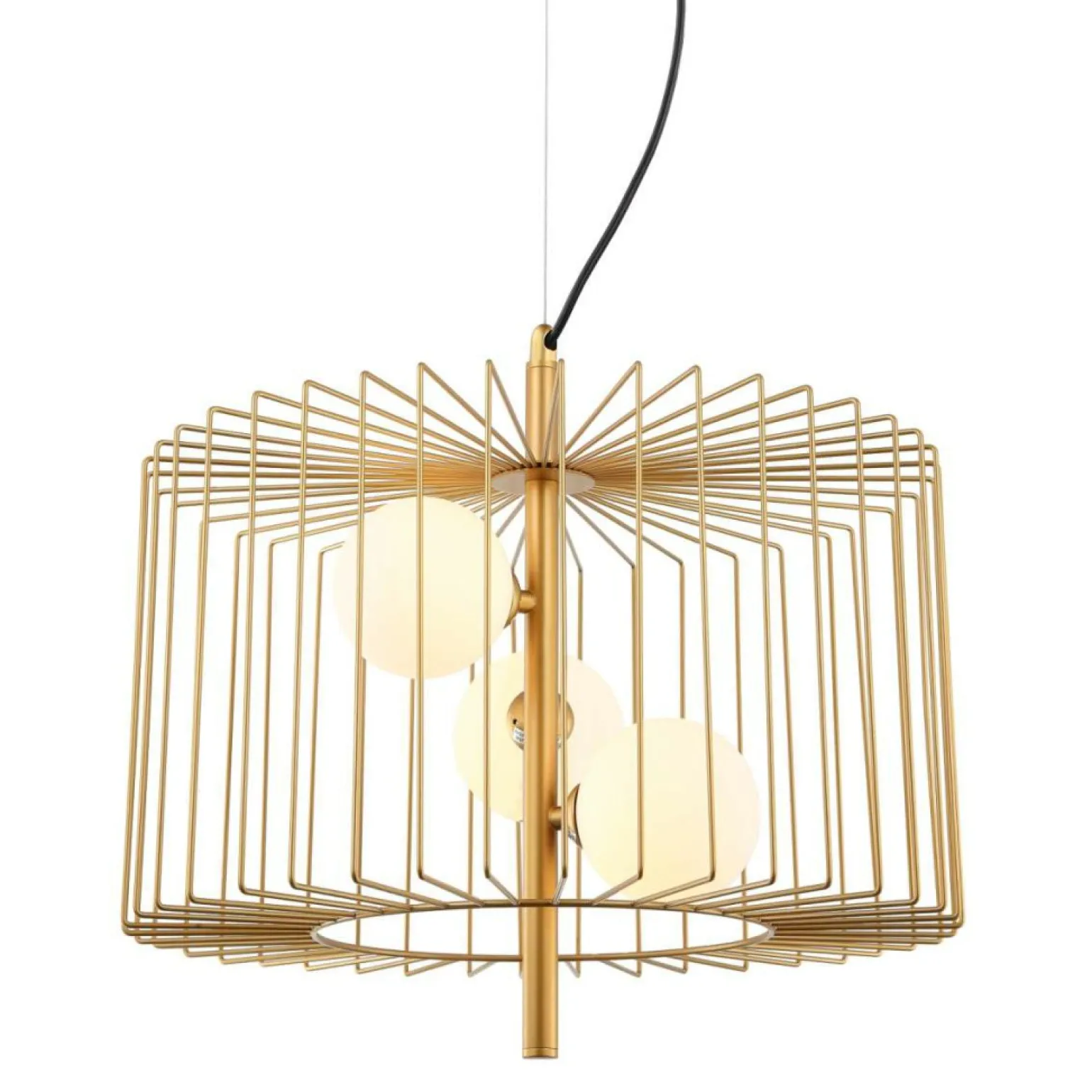 New Druciana lampa wisząca z kloszami MDM-3937/3 GD DAREN | Kaja Żyrandole Nowoczesne