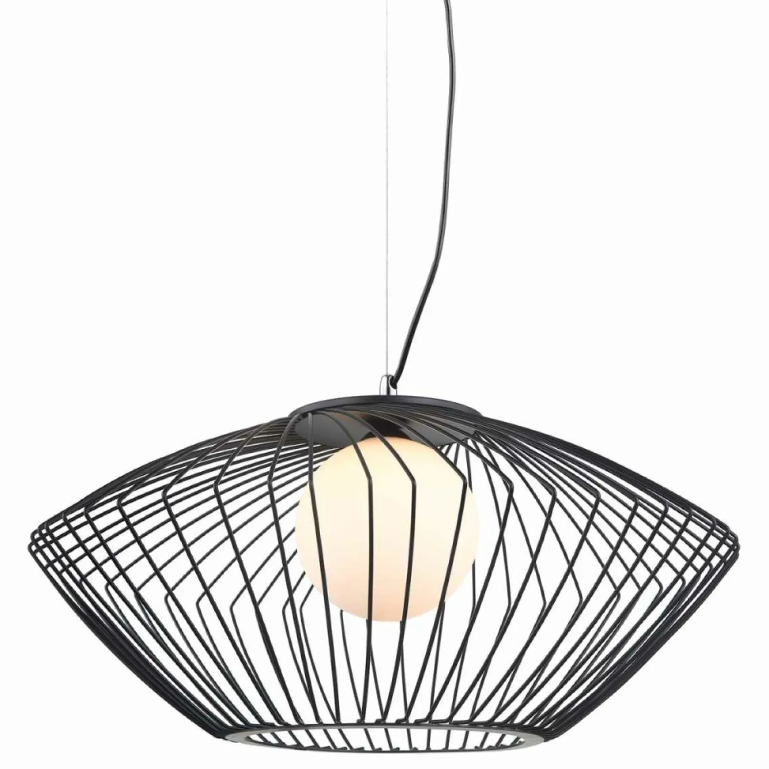 Hot Druciana lampa z białym kloszem MDM-3844-1 BK ZENO | Kaja Oświetlenie Żyrandole Nowoczesne