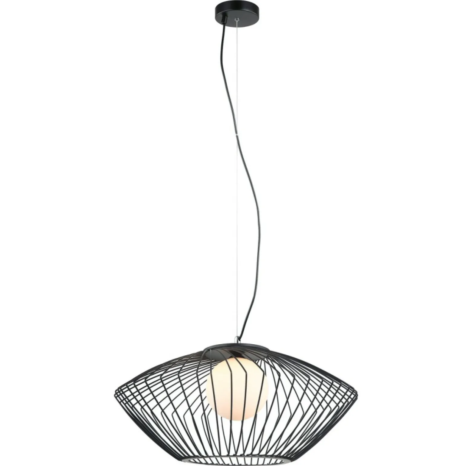 Hot Druciana lampa z białym kloszem MDM-3844-1 BK ZENO | Kaja Oświetlenie Żyrandole Nowoczesne