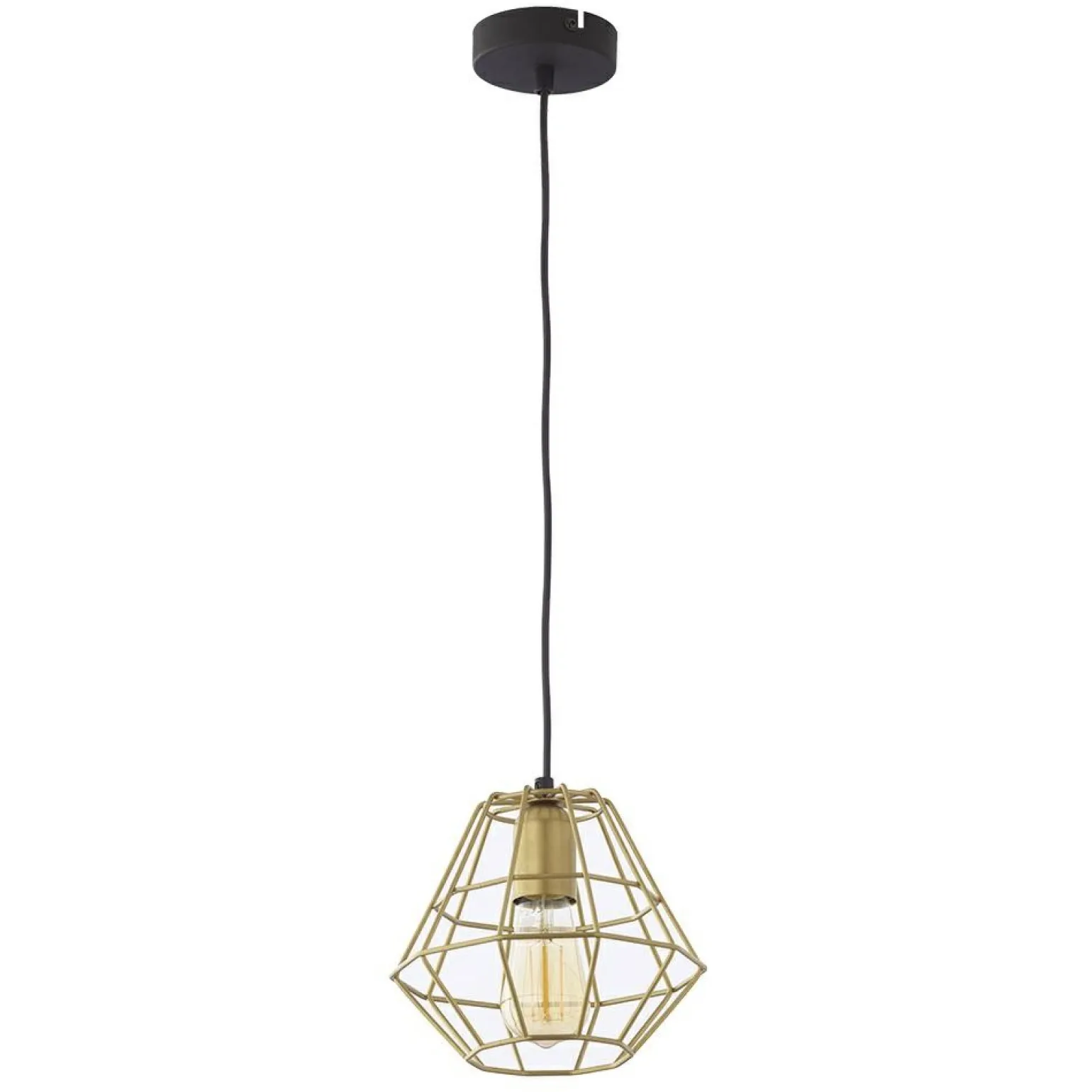 Shop Druciana, złota lampa wisząca na czarnym zwisie TK 3219 DIAMOND MM Żyrandole Nowoczesne