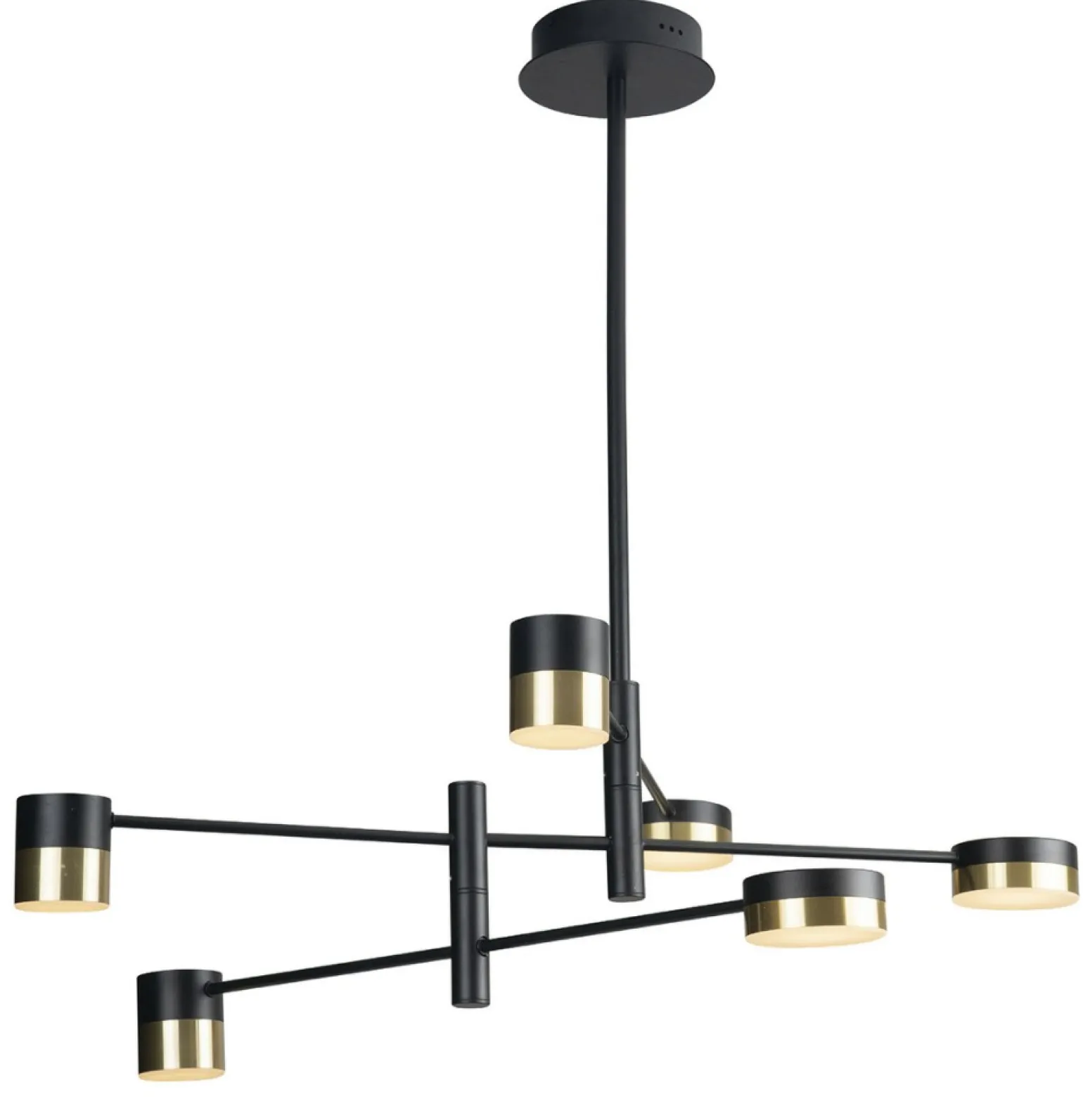 Best Sale Duża, czarno-złota lampa sufitowa LED MX P0405 PUMA | Kaja Oświetlenie Żyrandole Nowoczesne