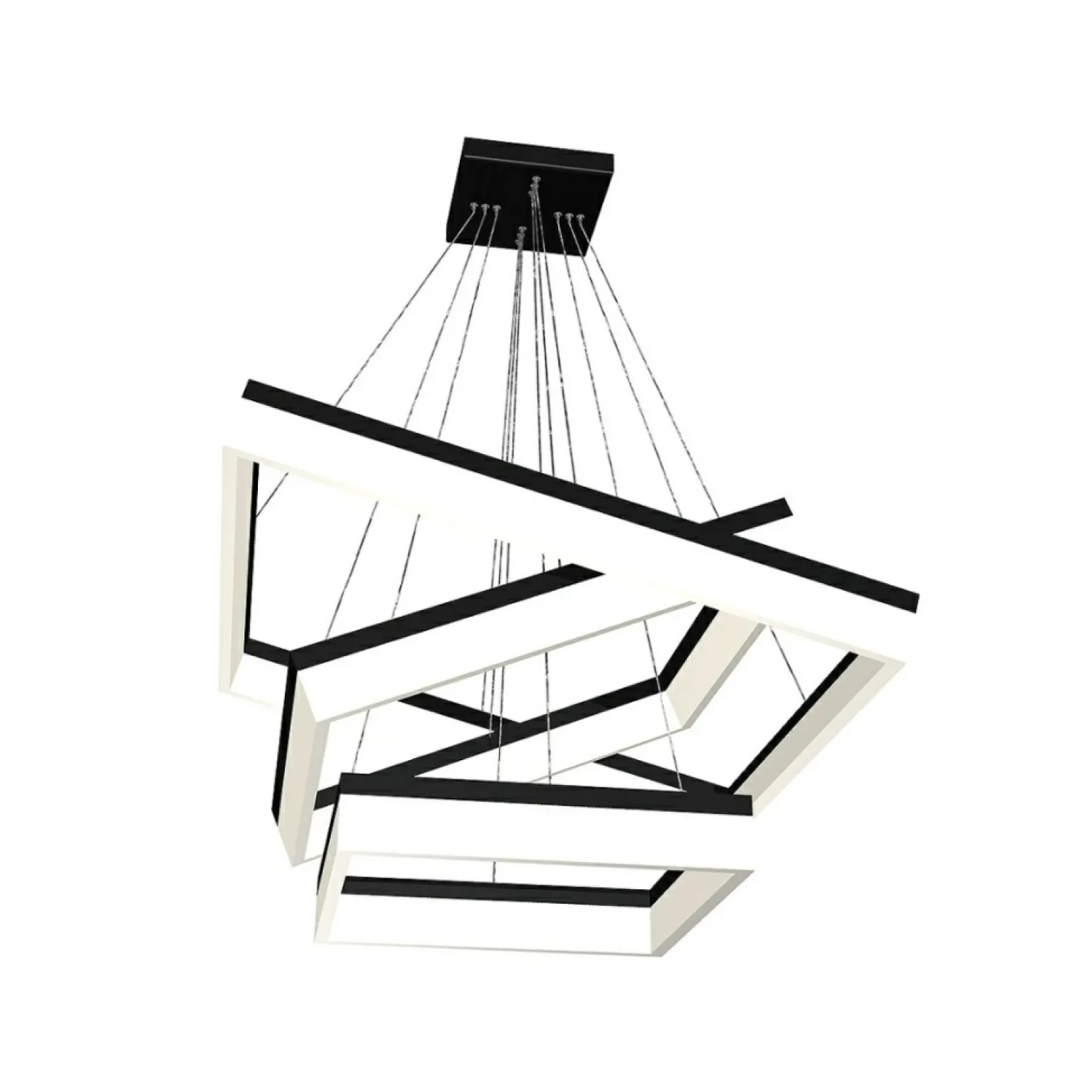 Flash Sale Duża, geometryczna, ledowa lampa wisząca ML083 NERO | Kaja Oświetlenie Żyrandole Nowoczesne