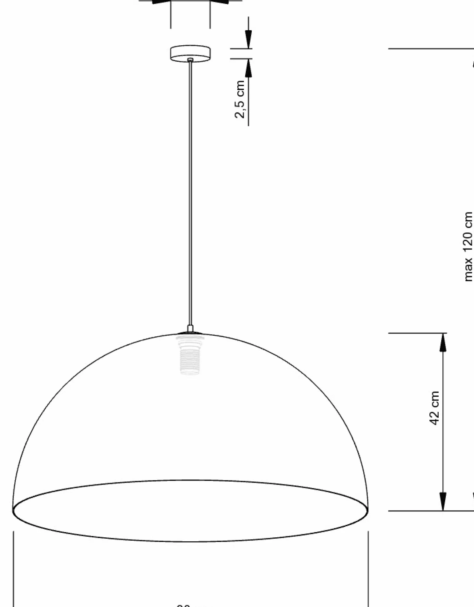 Sale Duża, kopułowa lampa wisząca do salonu SIG 30127 z serii SFERA 90 B/ZŁ Żyrandole Nowoczesne
