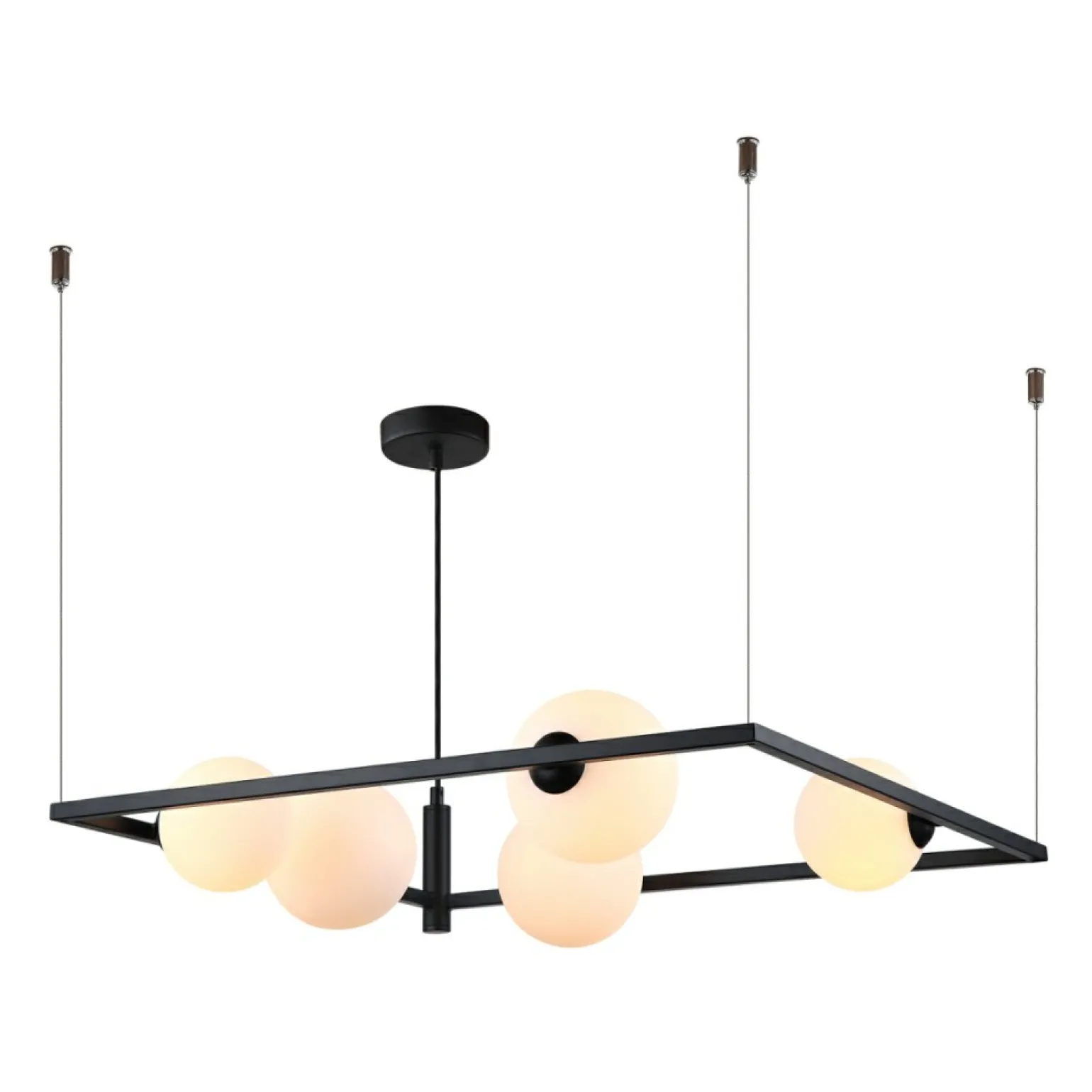 Flash Sale Duża lampa kwadrat z kloszami MDM-3975/5 BK GARETH | Kaja Oświetlenie Żyrandole Nowoczesne
