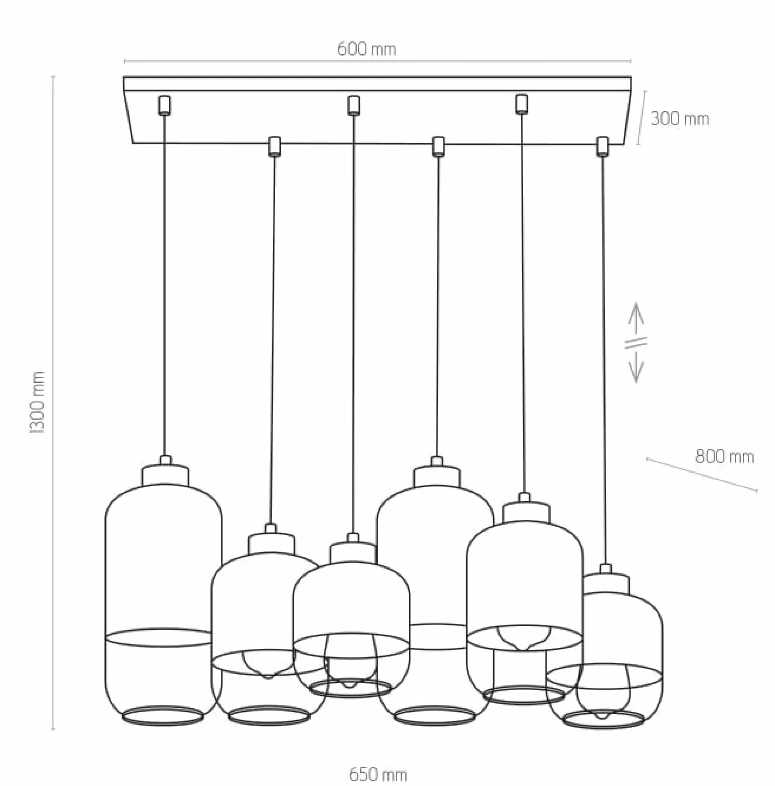 Store Duża lampa z oszronionymi kloszami TK 3359 MARCO SILVER | Kaja Żyrandole Nowoczesne