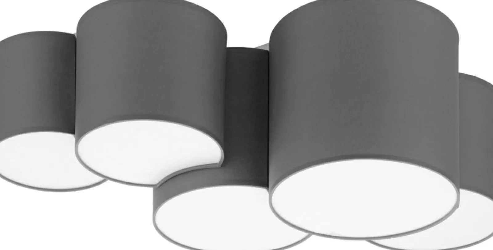 Sklep Kaja Duża, szara lampa sufitowa do salonu TK 4394 MONA GRAY | Kaja* Żyrandole Z Abażurem