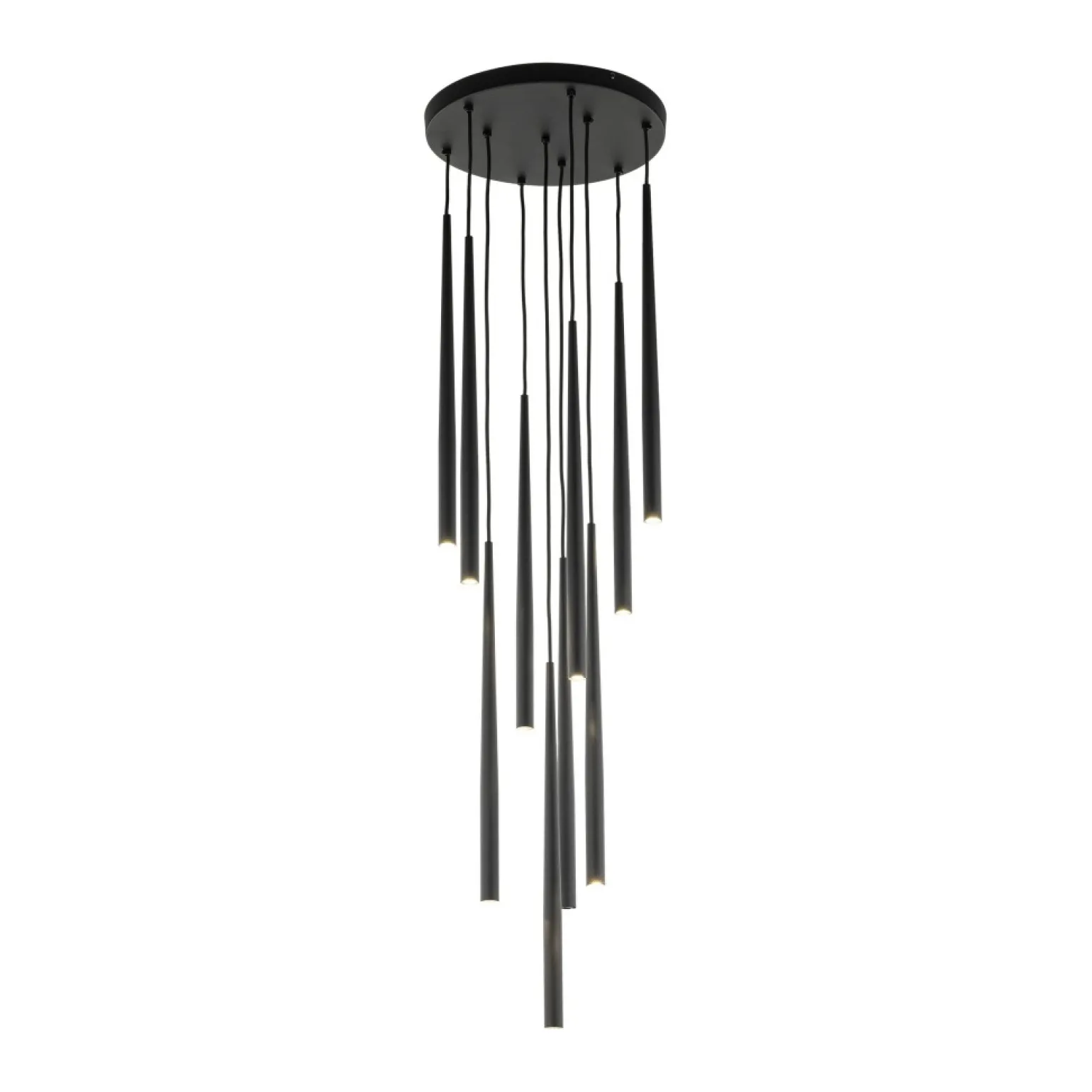 Flash Sale Długa lampa wisząca do wysokiego wnętrza TK 10114 PIANO BLACK | Kaja Żyrandole Nowoczesne