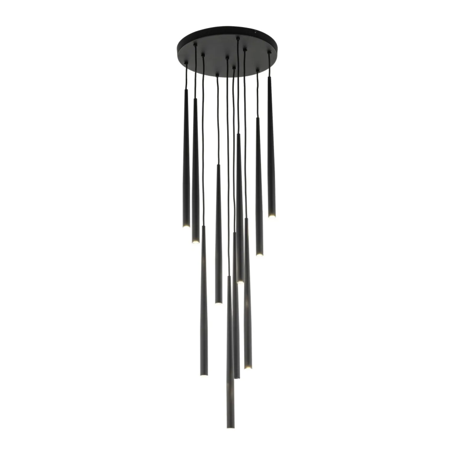 Flash Sale Długa lampa wisząca do wysokiego wnętrza TK 10114 PIANO BLACK | Kaja Żyrandole Nowoczesne