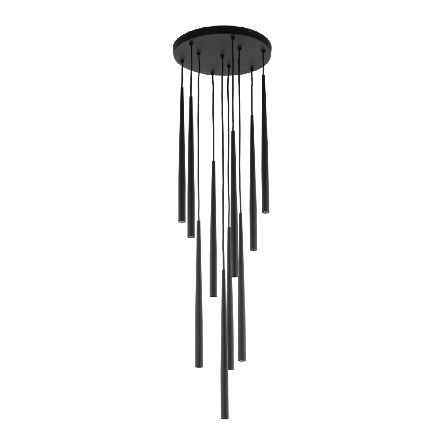 Flash Sale Długa lampa wisząca do wysokiego wnętrza TK 10114 PIANO BLACK | Kaja Żyrandole Nowoczesne