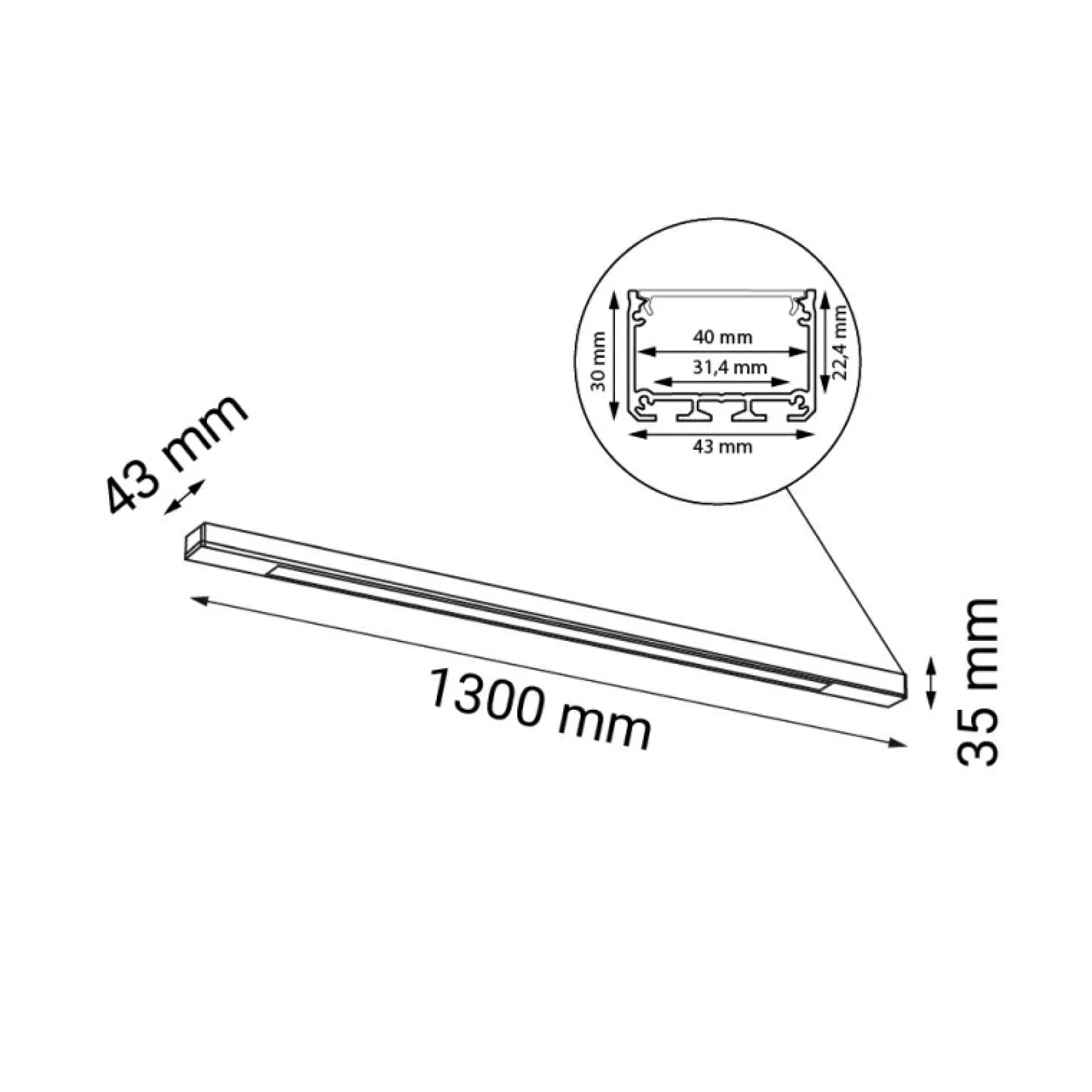 Sklep Kaja Długa, natynkowa lampa listwa LED 130cm 4000K ANT 8654 HAKODA | Kaja* Lampy Led | Plafony Nowoczesne