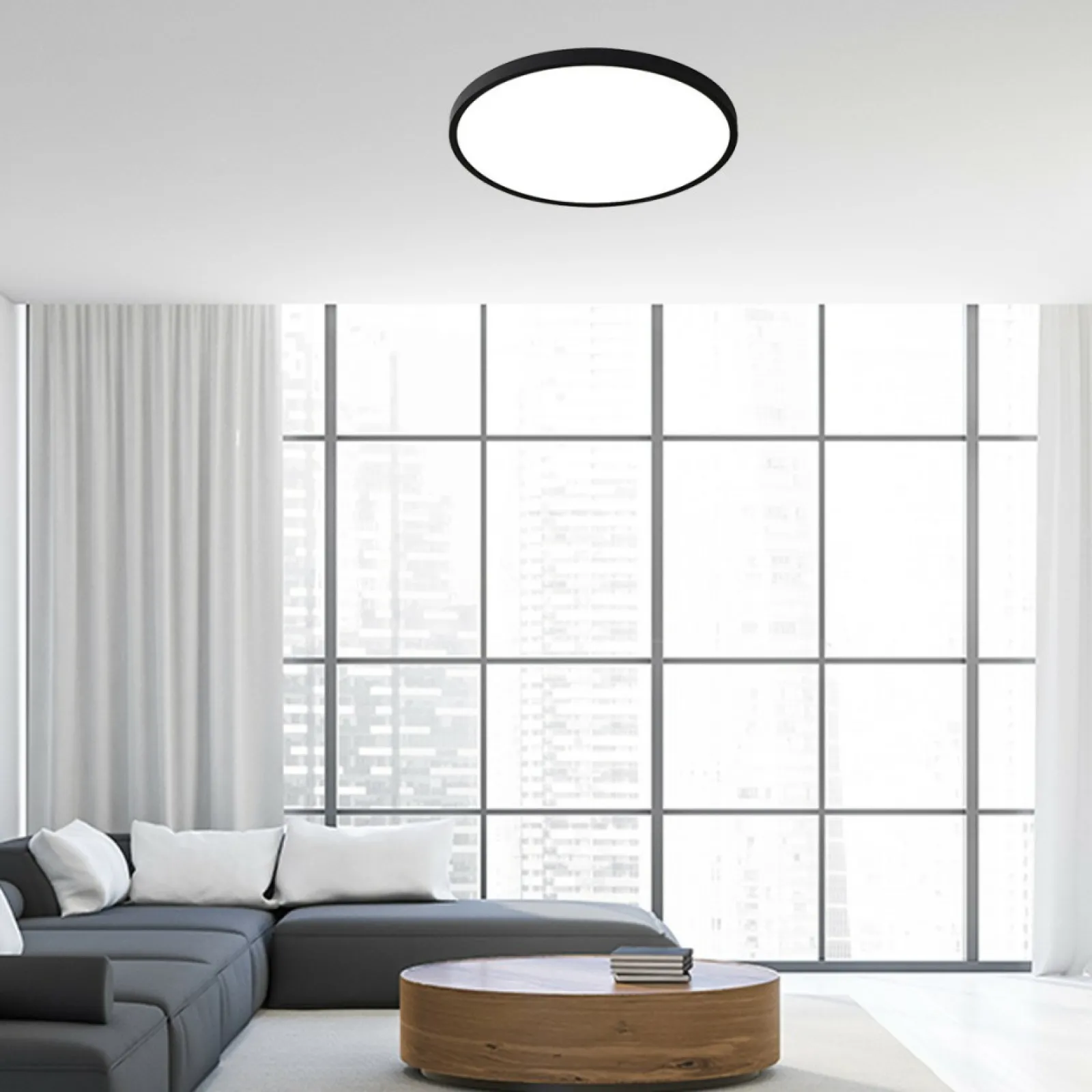 Sklep Kaja Duży, czarny plafon LED ⌀60cm LP-2505/1C-60 BK CALIFORNIA | Kaja* Lampy Led | Plafony Nowoczesne
