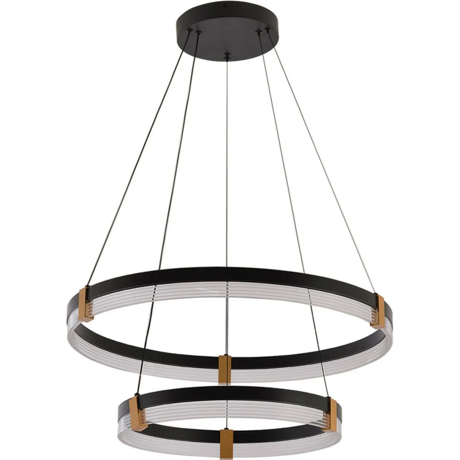 Shop Dwupoziomowa, ledowa lampa wisząca LP-0407/2P BK PLUM | Kaja Żyrandole Nowoczesne