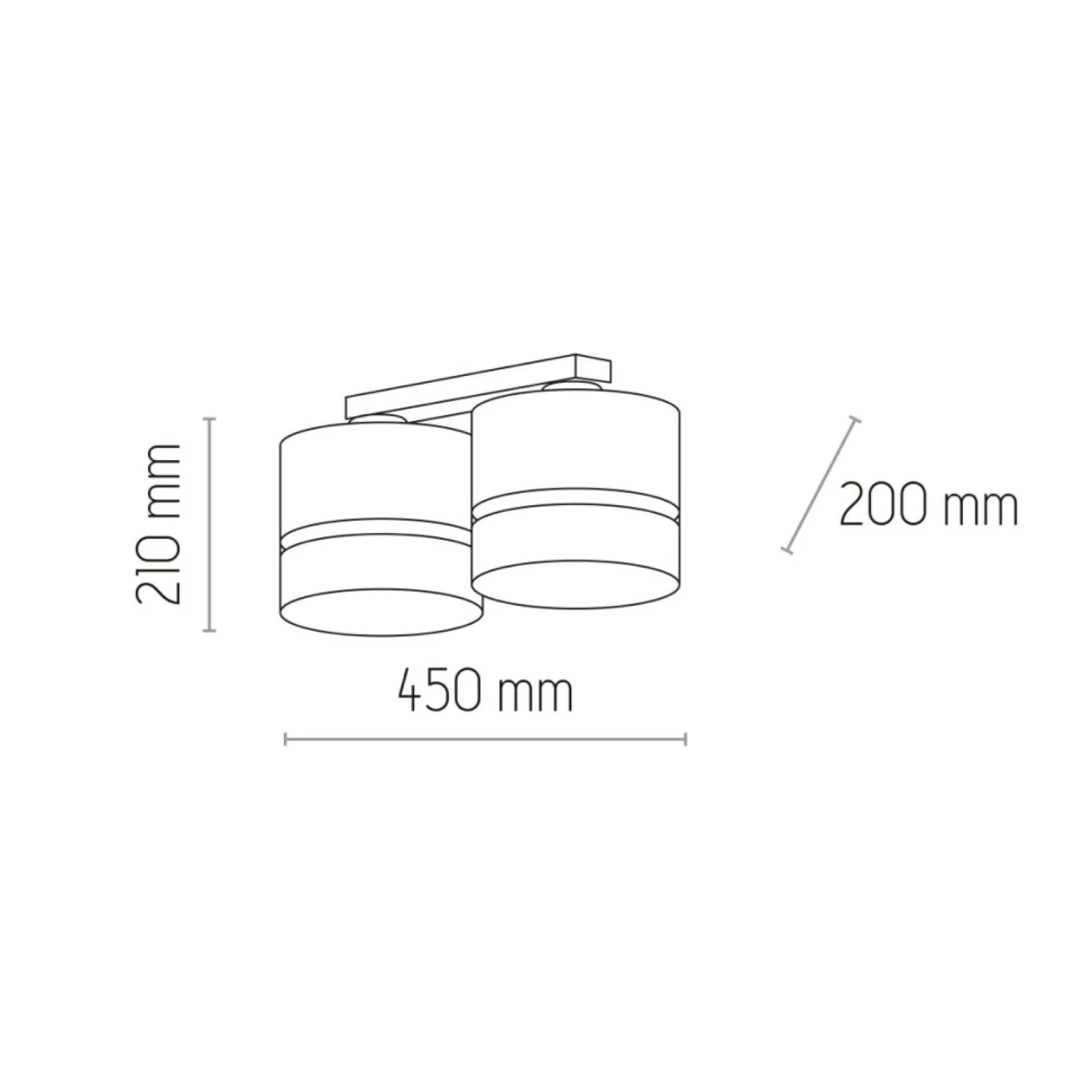 Sklep Kaja Dwupunktowa lampa w stylu rustykalnym TK 6545 PAGLIA | Kaja* Plafony Nowoczesne