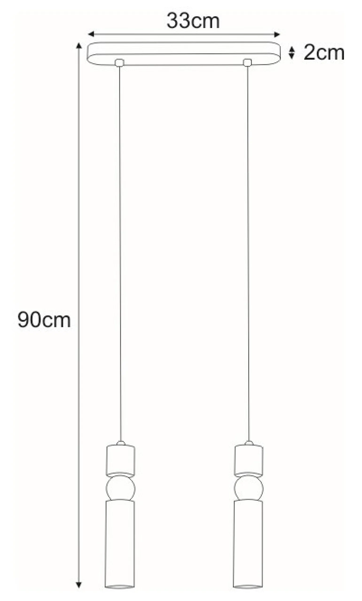 Store Dwupunktowa, minimalistyczna lampa wisząca K-4741 RIANO | Kaja Żyrandole Nowoczesne